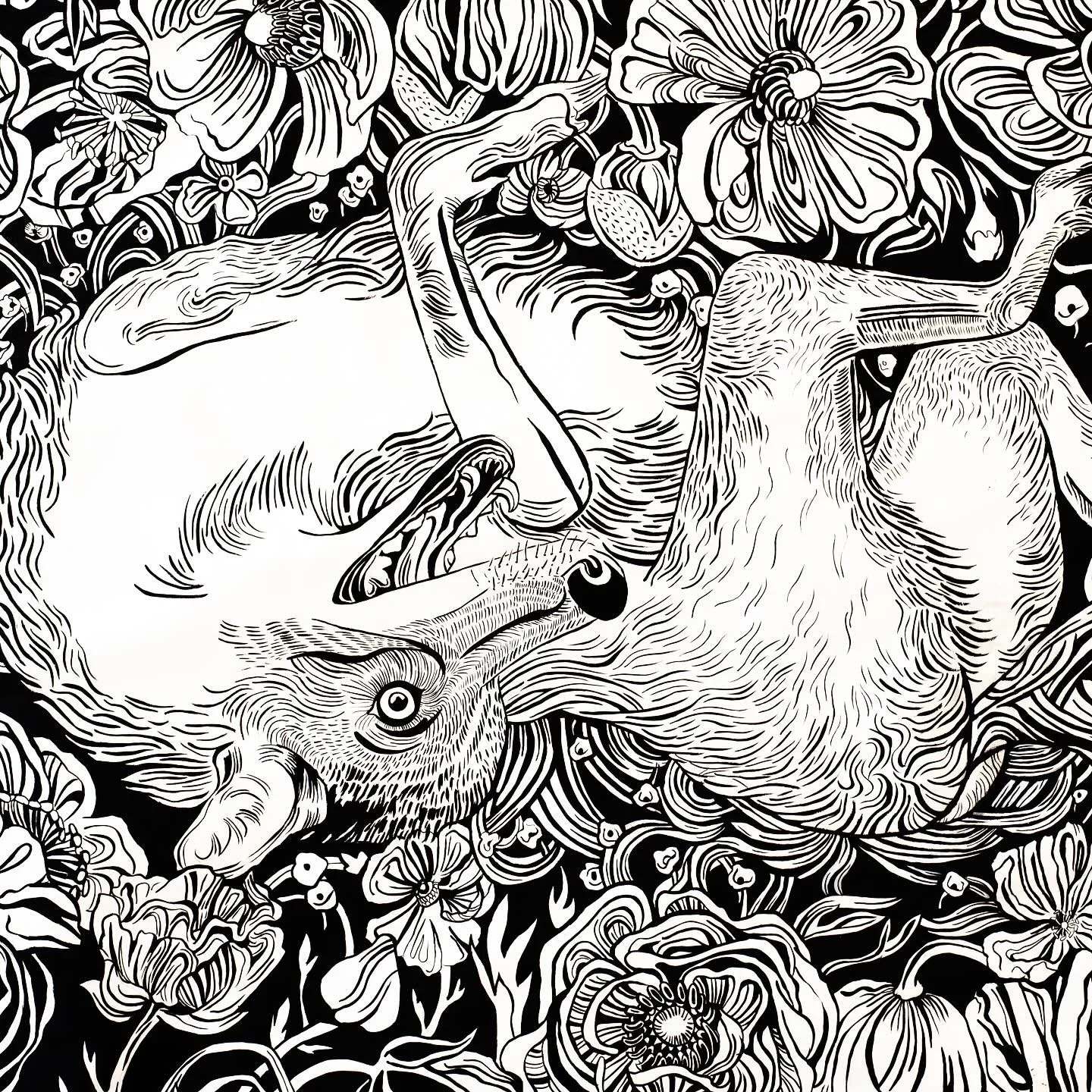 Friends! This is the LAST full weekend my work will be on display at @blushwinebarsf until I take it down on March 17! This will also probably be the only time I publicly display &ldquo;Coyote Reclining&rdquo; (the big coyote piece) as u-hauls aren&r