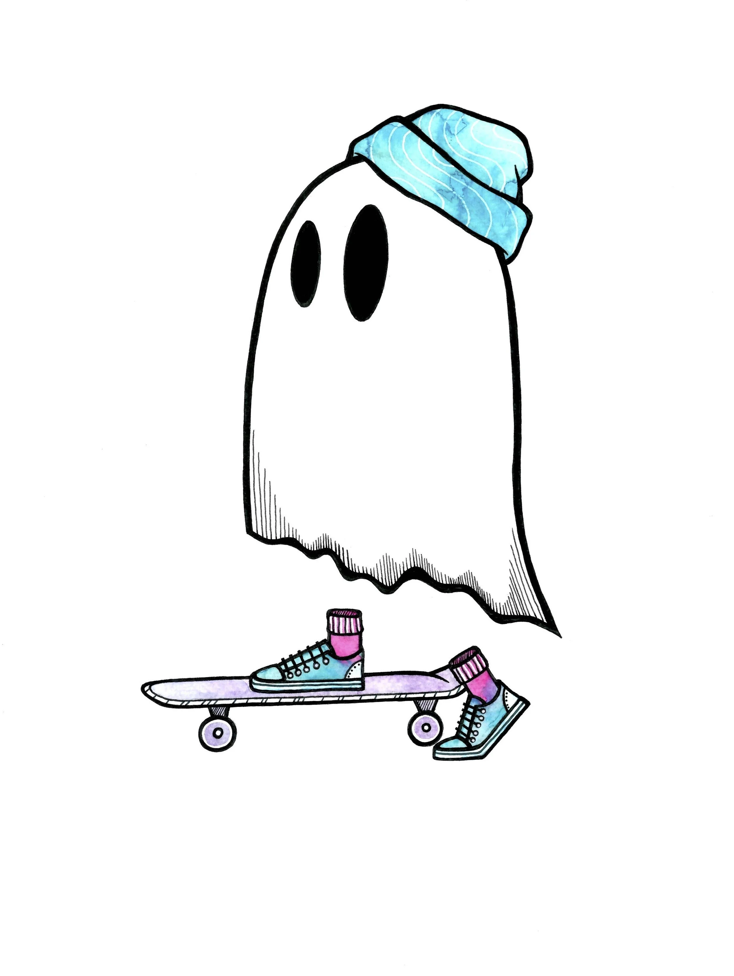 Skateboard Ghost Print (6x8)