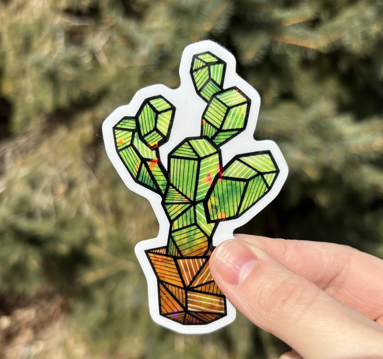 Geometric Cactus Sticker (Prism)  EmTheJackalope