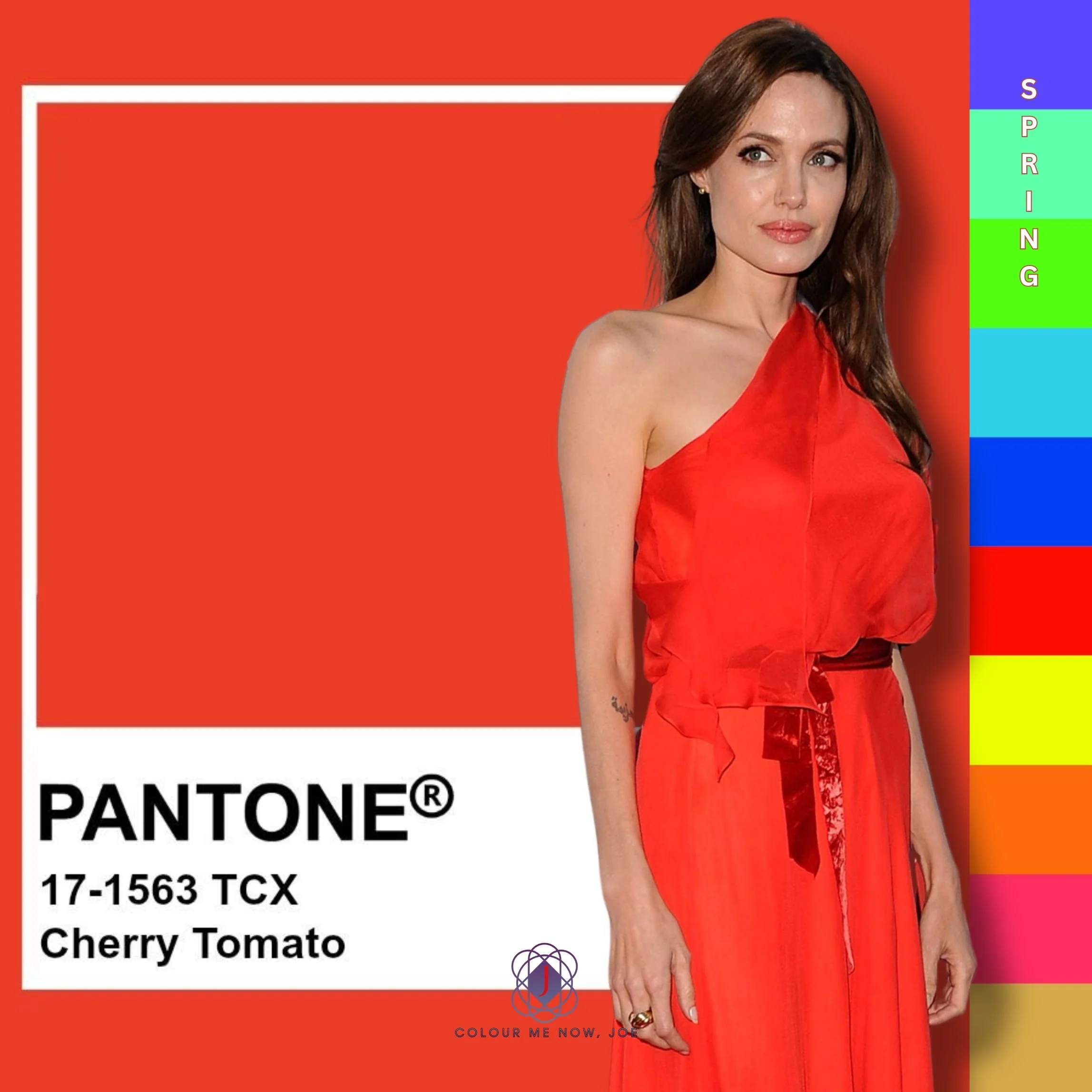 Cherry tomato is a vibrant, energetic shade of red with strong orange undertones. It's a striking colour that can add a lively and dynamic touch to various looks.
You can wear it on its own and pair it with gold or pair it with teal or turquoise. Ye