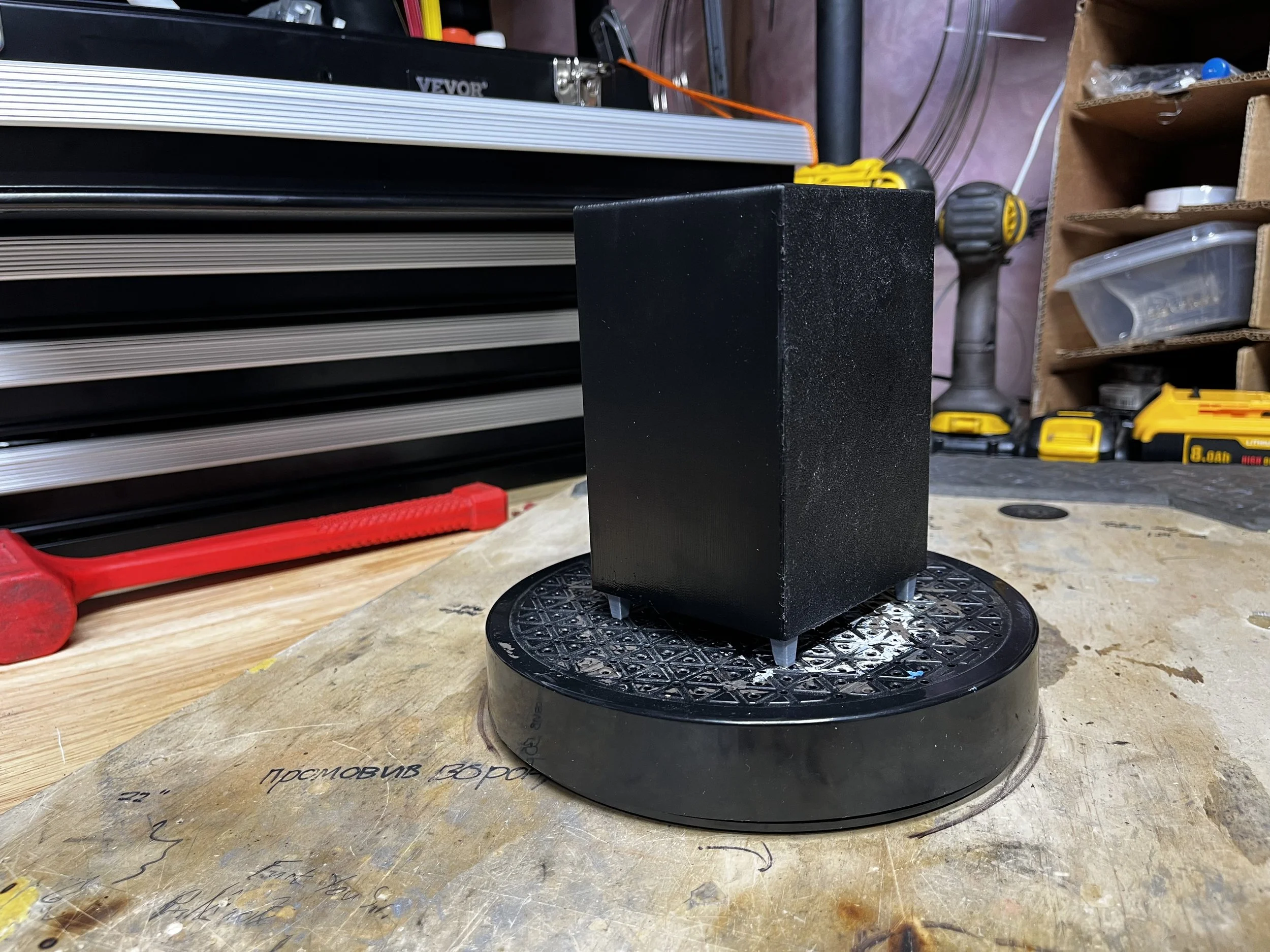 backside of miniature safe