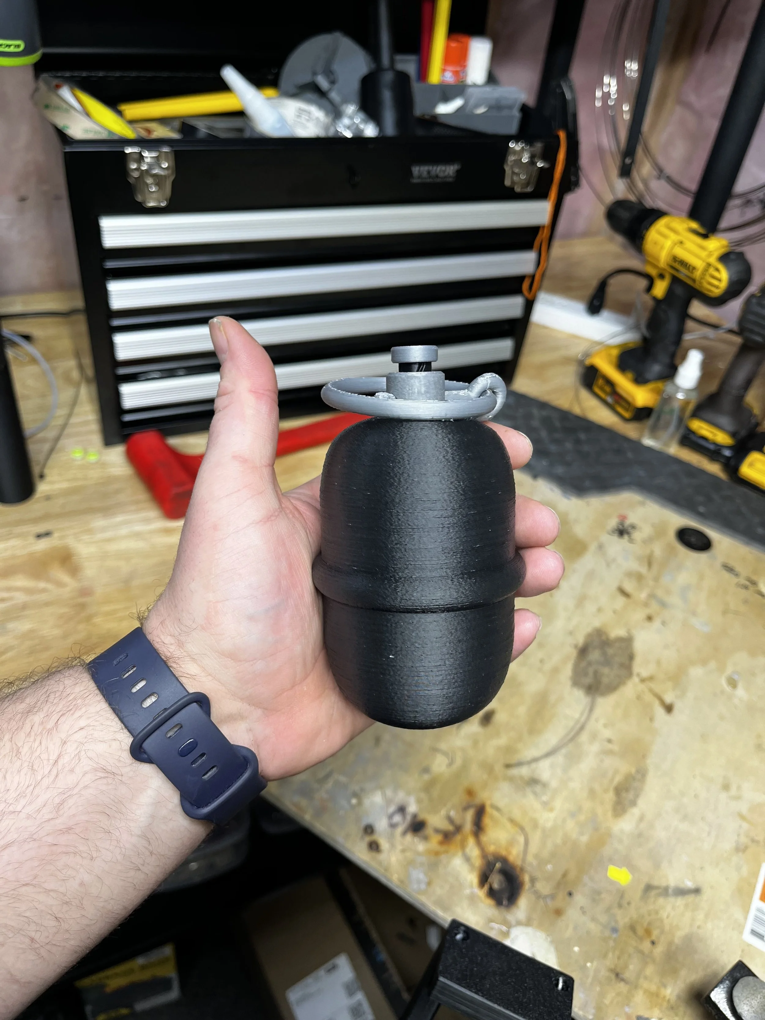 Warhammer 40k Krak grenade (angrily pops a pin up when ring is pulled)