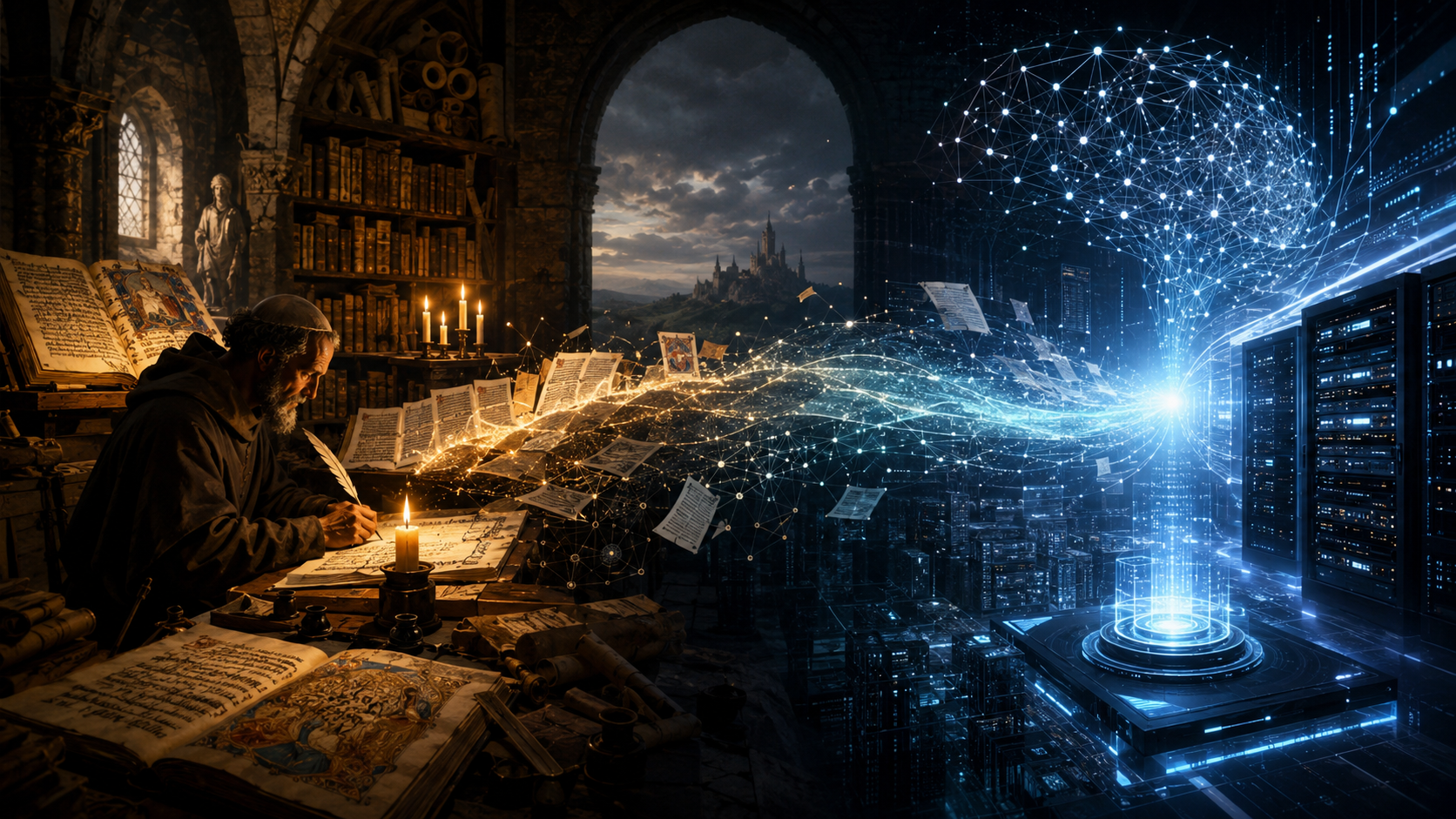 Who Controls The Corpus: Information Power From Charlemagne To ChatGPT