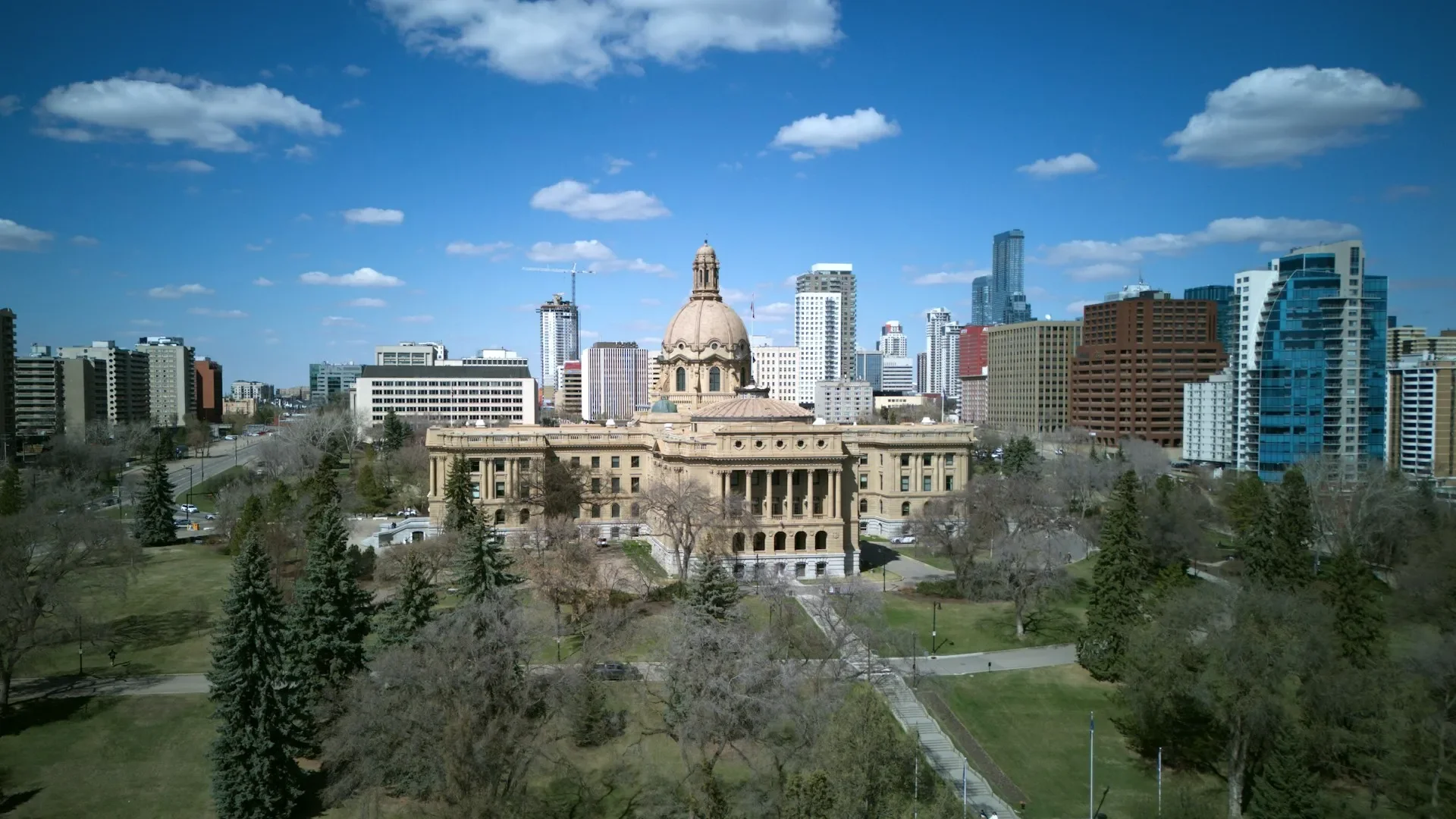 View of downtown Edmonton, one of the Alberta cities we provide online therapy to.