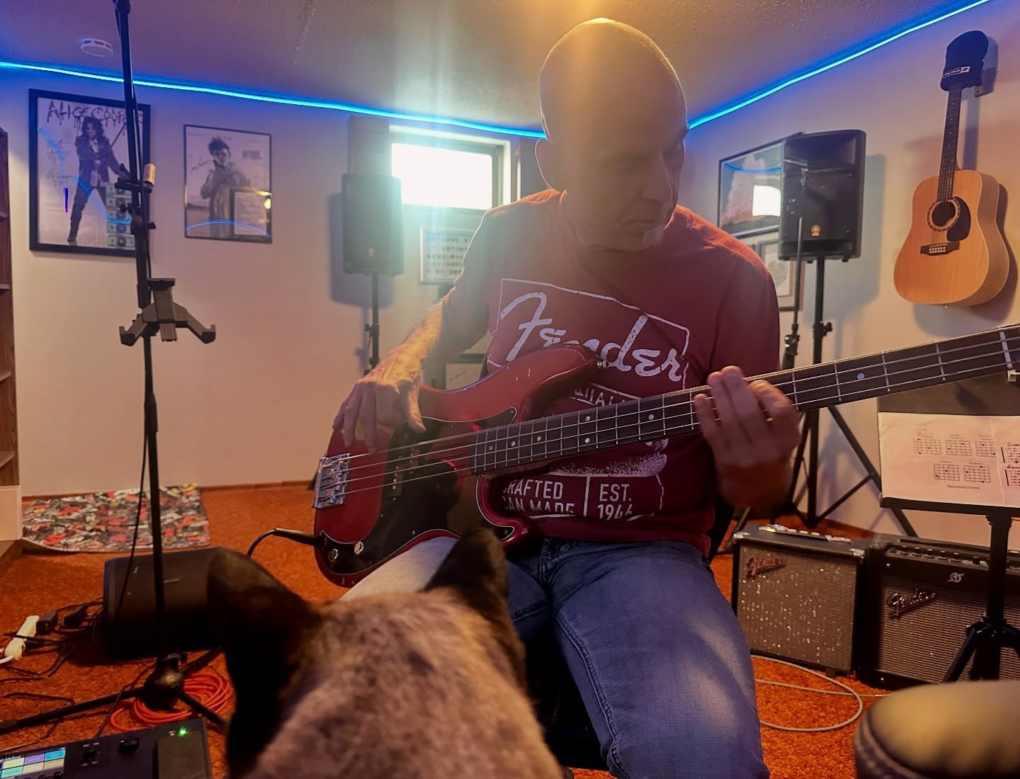Someone was keeping a close eye (and ear) on Ian’s bass tracking π±π
Gotta make sure those parts are locked in at 100%!
We’re down to the last couple tunes before the album heads into mixing and mastering… it’s all coming