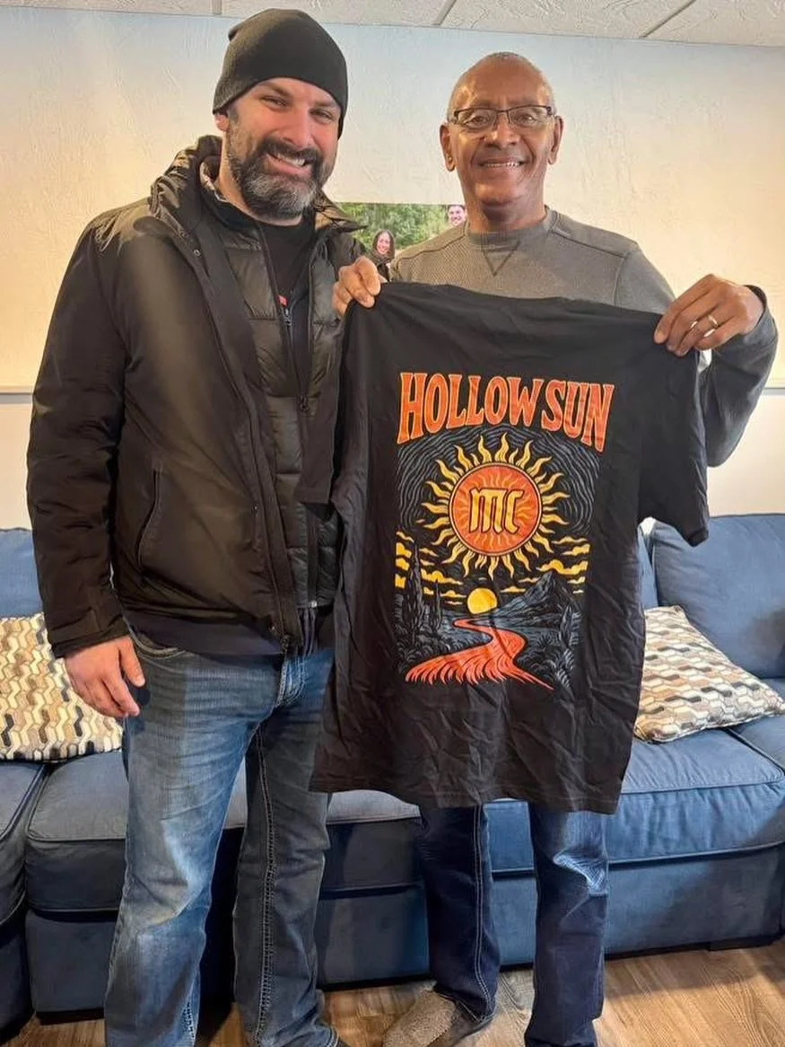 Big congratulations to Jeff Gero for winning the holiday giveaway of my Hollow Sun shirts 🎄👕

Jeff isn&rsquo;t just the winner, he&rsquo;s family. A second dad to me. I grew up in his house making noise, causing chaos and getting into nonsense with