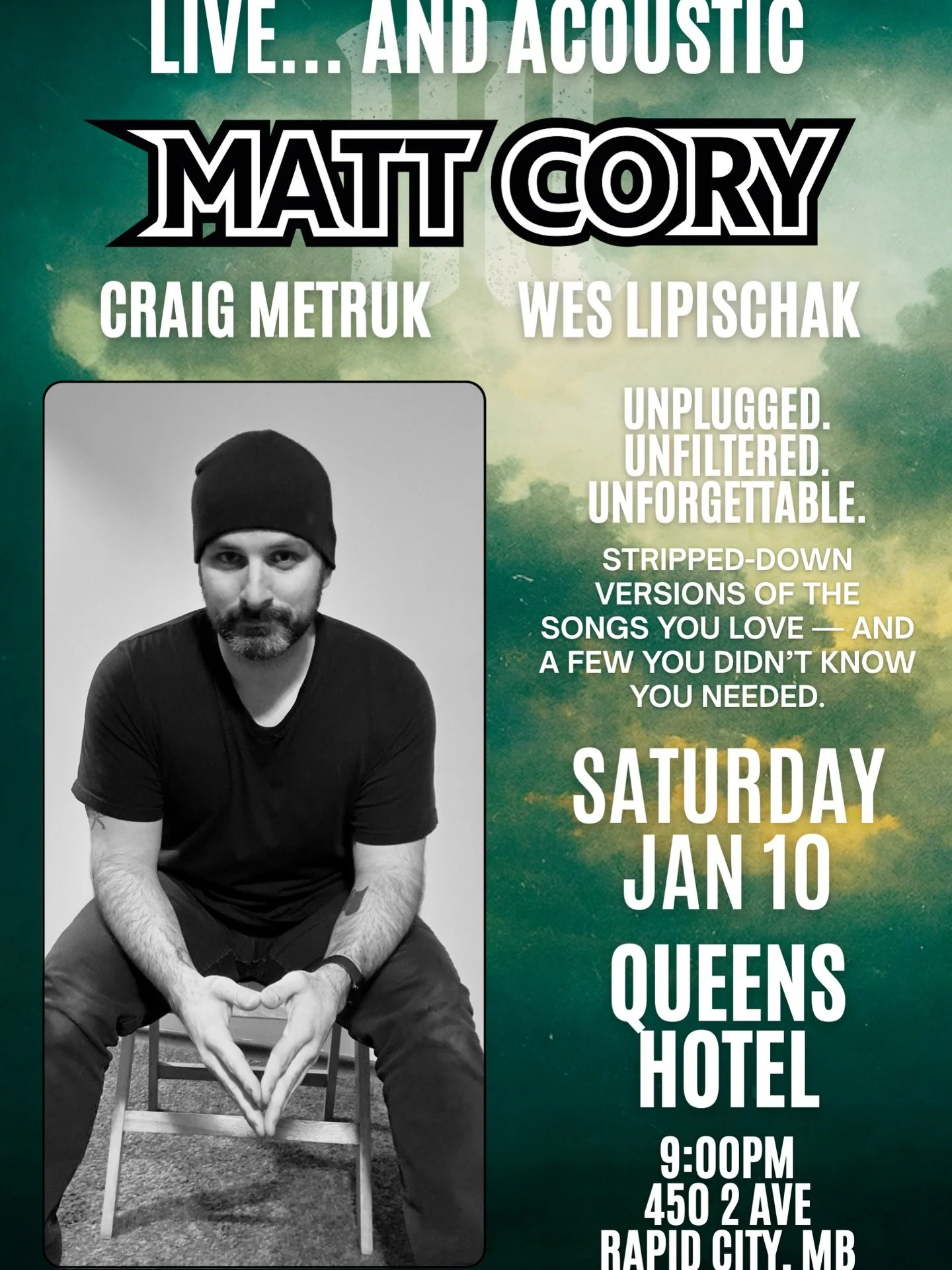 Kicking off our first gig of 2026 in Rapid City on Saturday, January 10 with my pals Wes and Craig. 🎹🥁

We&rsquo;ll be playing a bunch of acoustic covers you know and love and probably a few you forgot you knew and loved.

We hope to see you there!