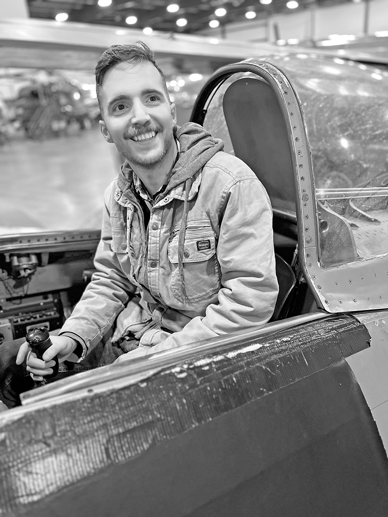Rui Amaral in a Vintage Aircraft Cockpit