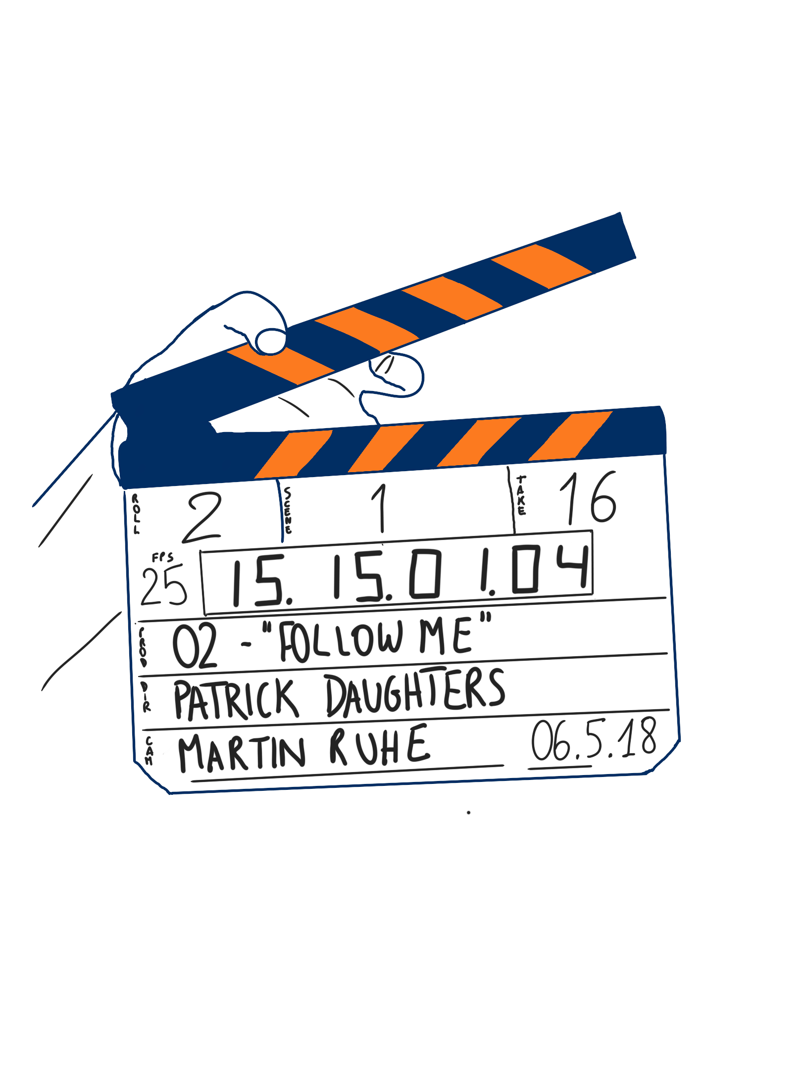 Disegno di un ciak realizzato da Dario Tomei in onore alla sua passione, il cinema.