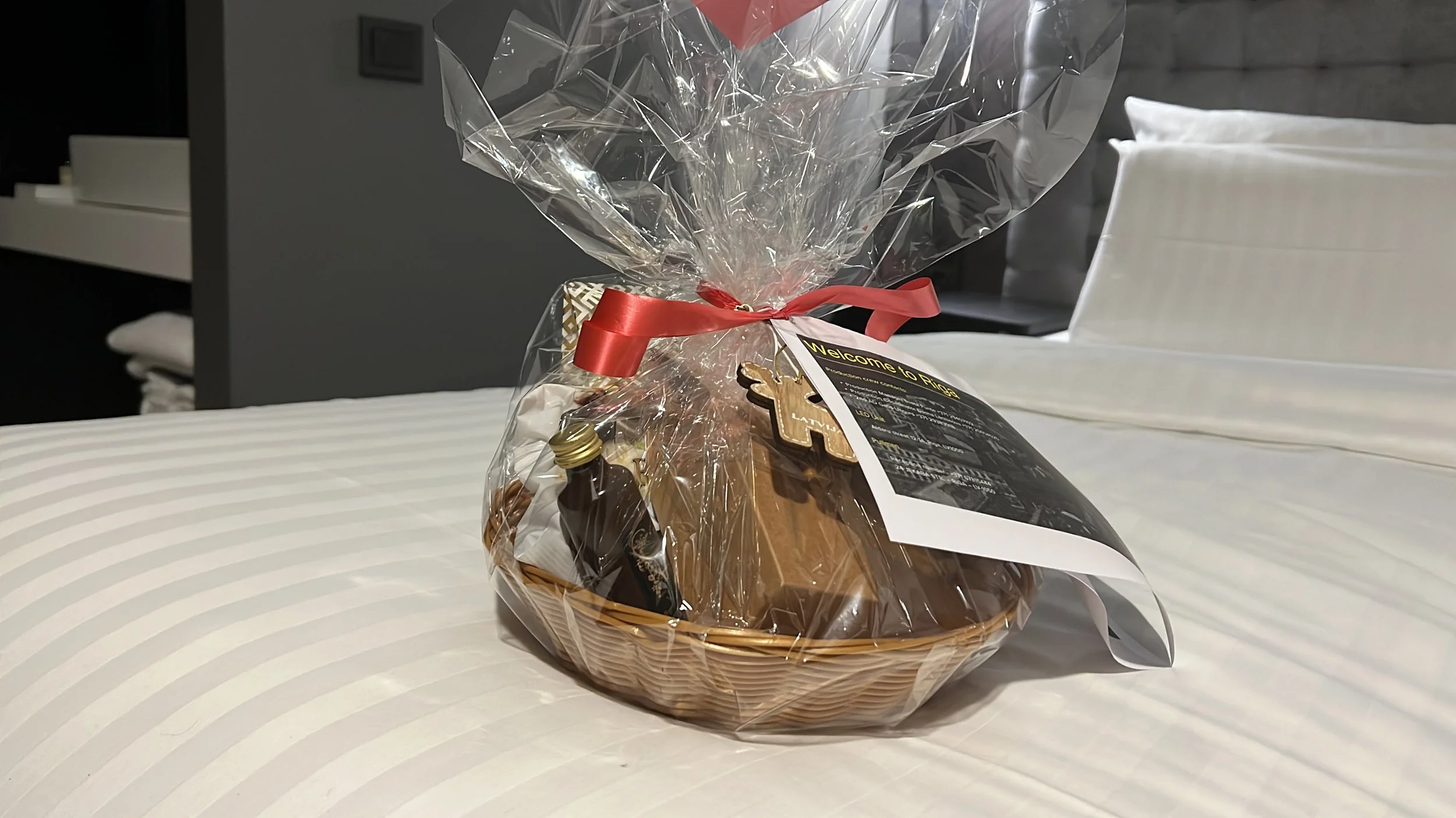 The Production Team left a Welcome bag in my room! So sweet!