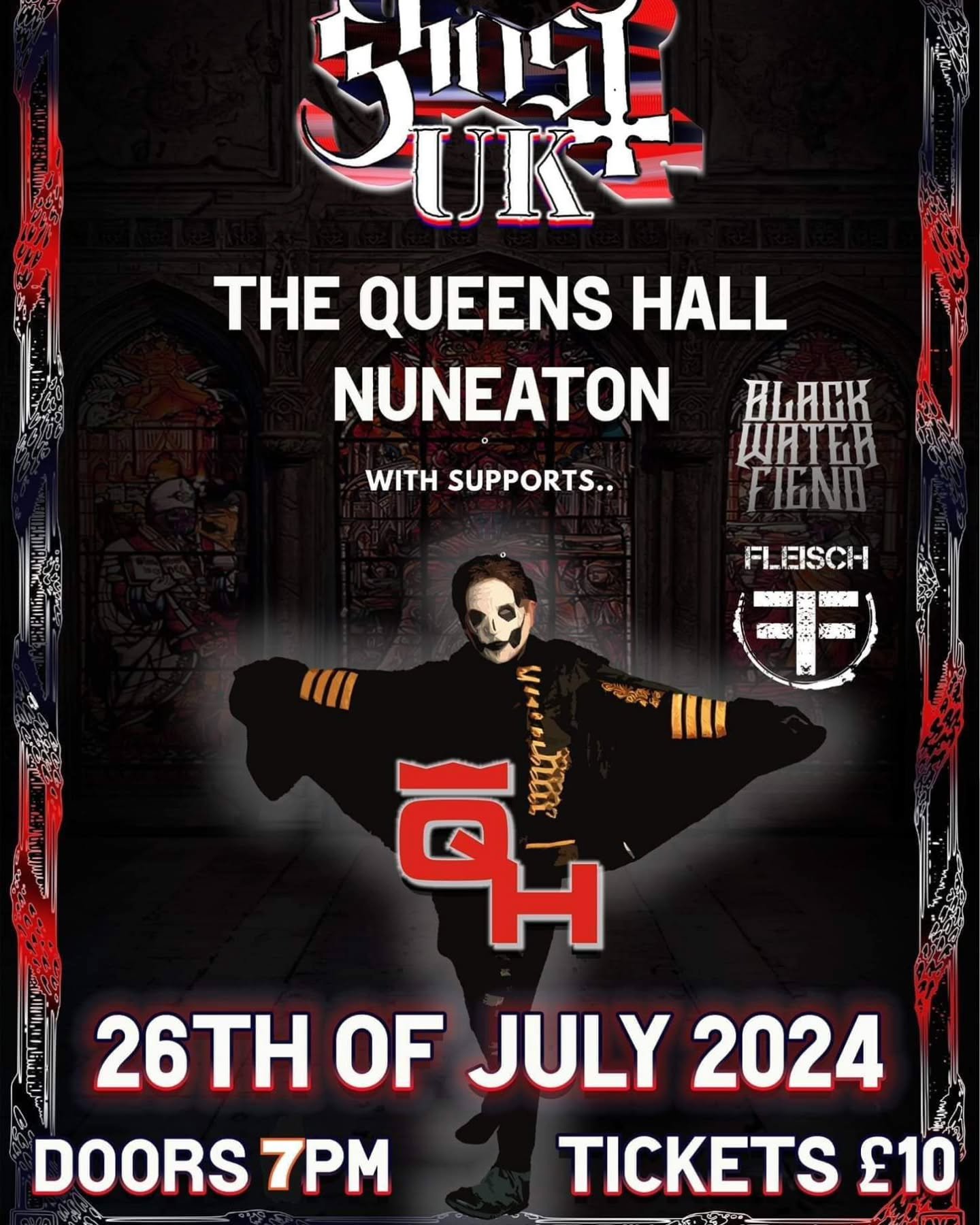 Not long now until we haunt The Queens Hall in Nuneaton on July 26th! πβͺοΈ
We will be supported by the fantastic industrial metal legends @fleischband and local rockers Black Water Fiend!πΈπ₯
Tickets are available online in our bio, so don't miss o