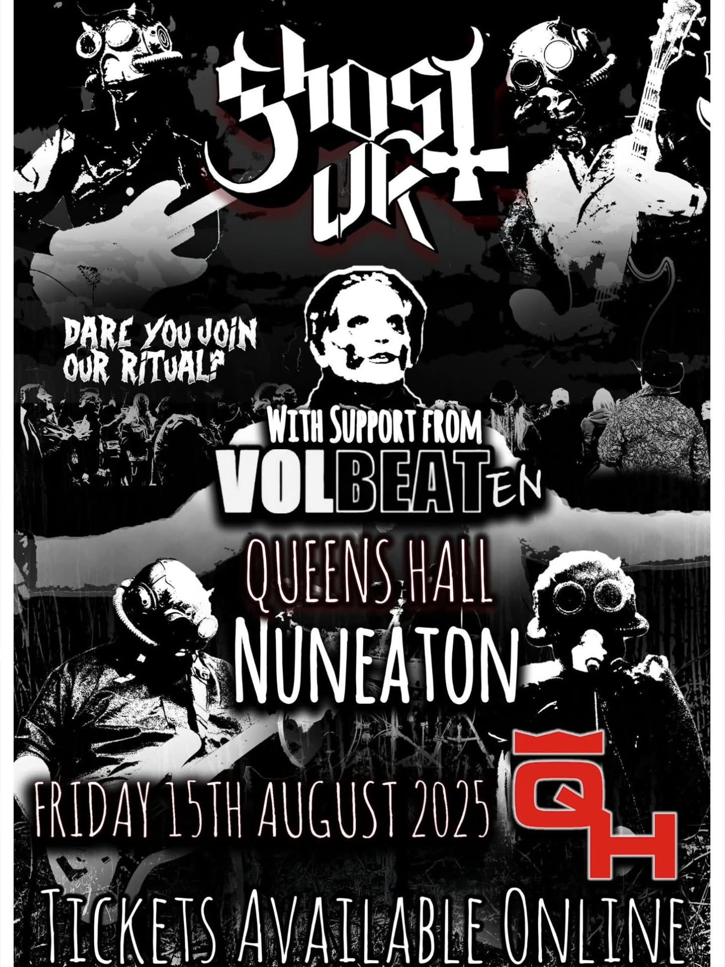 [MESSAGE FROM THE UK CLERGY🇬🇧]

We wish to remind you of an upcoming Ritual. On August 15th, GhostUK make their long awaited return to Queens Hall , Nuneaton for an incredible evening of devilry and debauchery!

Furthermore, they are joined by the 