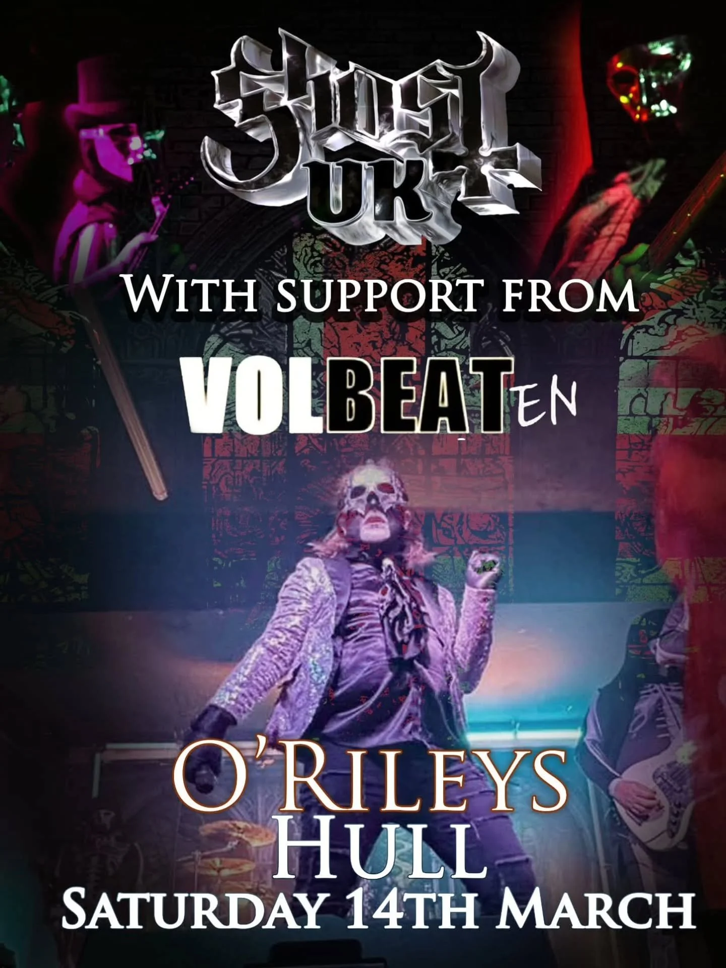 [MESSAGE FROM THE UK CLERGY 🇬🇧]

The Devilish Duo returns to O'Rileys Hull once again on the 14th of March!

Join GhostUK as they continue forth into Yorkshire  with VOLBEATen for a night that will send the East riding into an era of satanic panic 