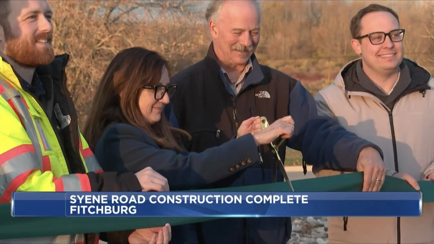 Today we officially marked the end of the South Syene Road construction project! I got up dark and early this morning to highlight all of the improvements on @wkow27 and then helped cut the ribbon in the afternoon. A busy day, but one that has been a
