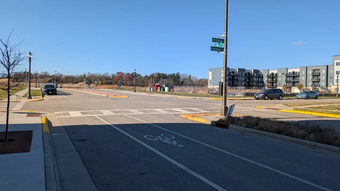 PARKING CHANGES IN TERRAVESSA

Street parking is no longer allowed on Lacy Road between County Highway MM and Brassica Road/Endive Drive at the entrance to the Terravessa neighborhood. The parking lane has been converted to a bike lane.

Also, yellow