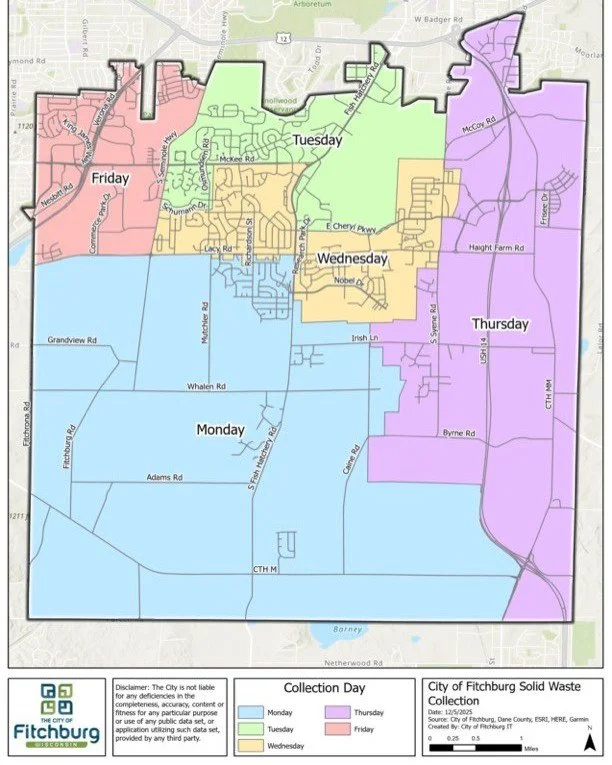 ICYMI: Trash pickup days are changing in parts of District 3 beginning the first week of January. All of Fahey Fields, Highfield Reserve, Quarry Hill, Swan Creek, Uptown Crossing, and Waterford Glen will now have trash picked up on WEDNESDAYS. The at