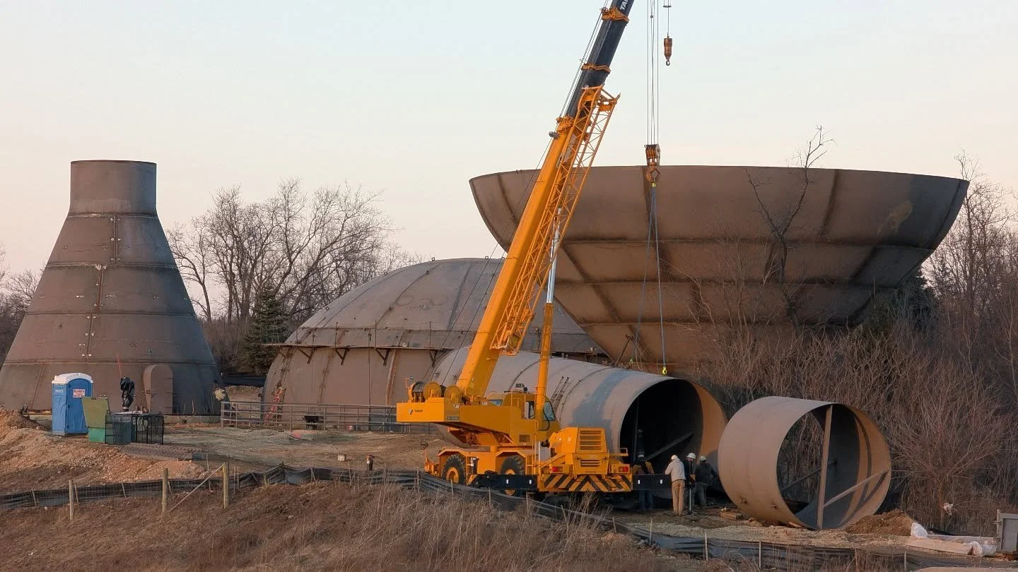 🏗️ GOING UP! 🏗️

The most exciting part of Water Tower D construction is almost here -- the full tower going up! Once erected, it will stand 153 feet tall, hold 600,000 gallons of water, and proudly welcome drivers along Highway 14 to Fitchburg.

I