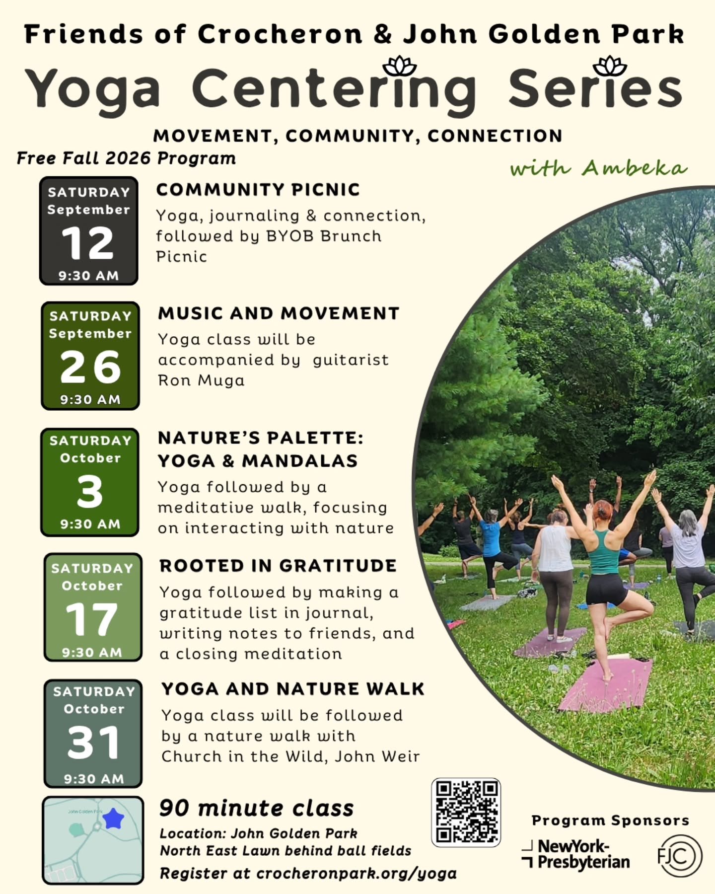 The Yoga Centering Series Is Back!&nbsp;

Join me on Saturdays in Sept &amp; Oct for a fresh series of workshops blending yoga with journaling, live music, and time in nature.
&nbsp;
Each week offers a different way to connect with yourself and build