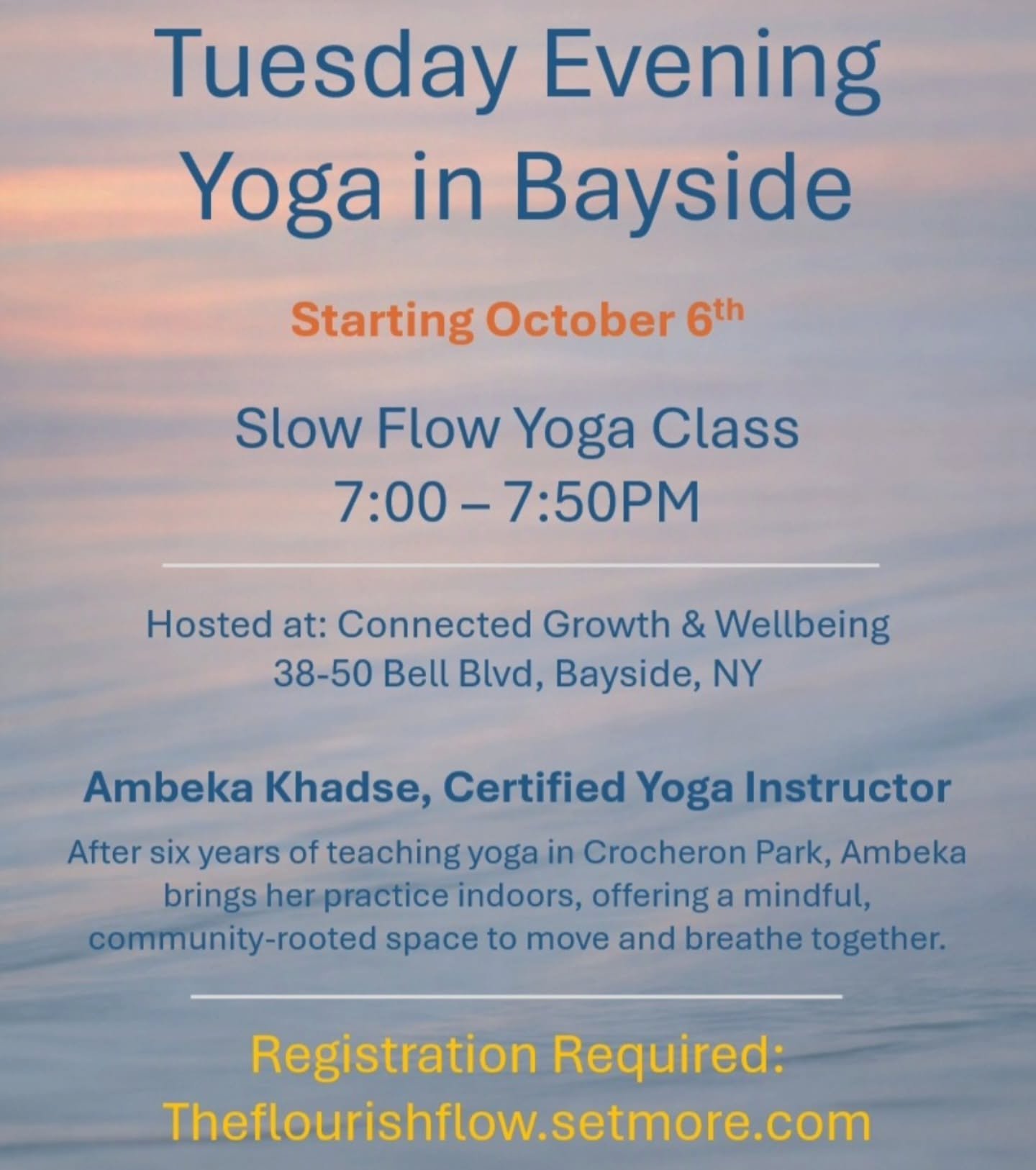 Join me on Tuesday evenings @connectedgrowthwellbeing for a slow flow yoga class connecting your mind, body, and breathe.

Register link in bio