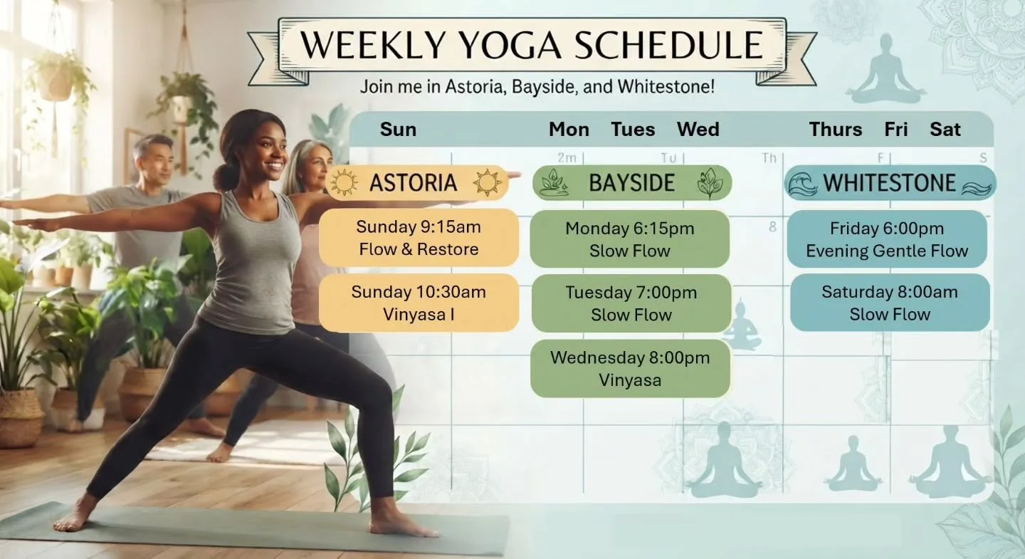 Newly changed - Friday class is now an evening class to wind down your week.