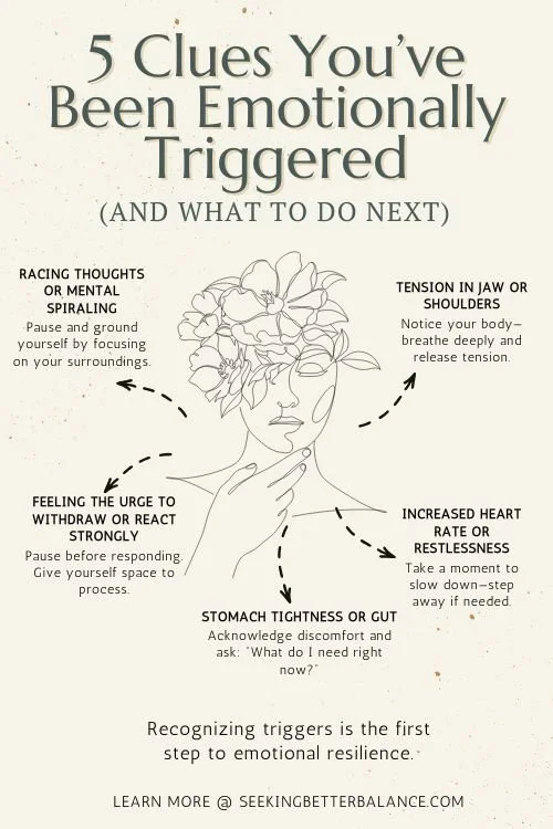 Infographic emotional triggers: 5 clues you've been emotionally triggered