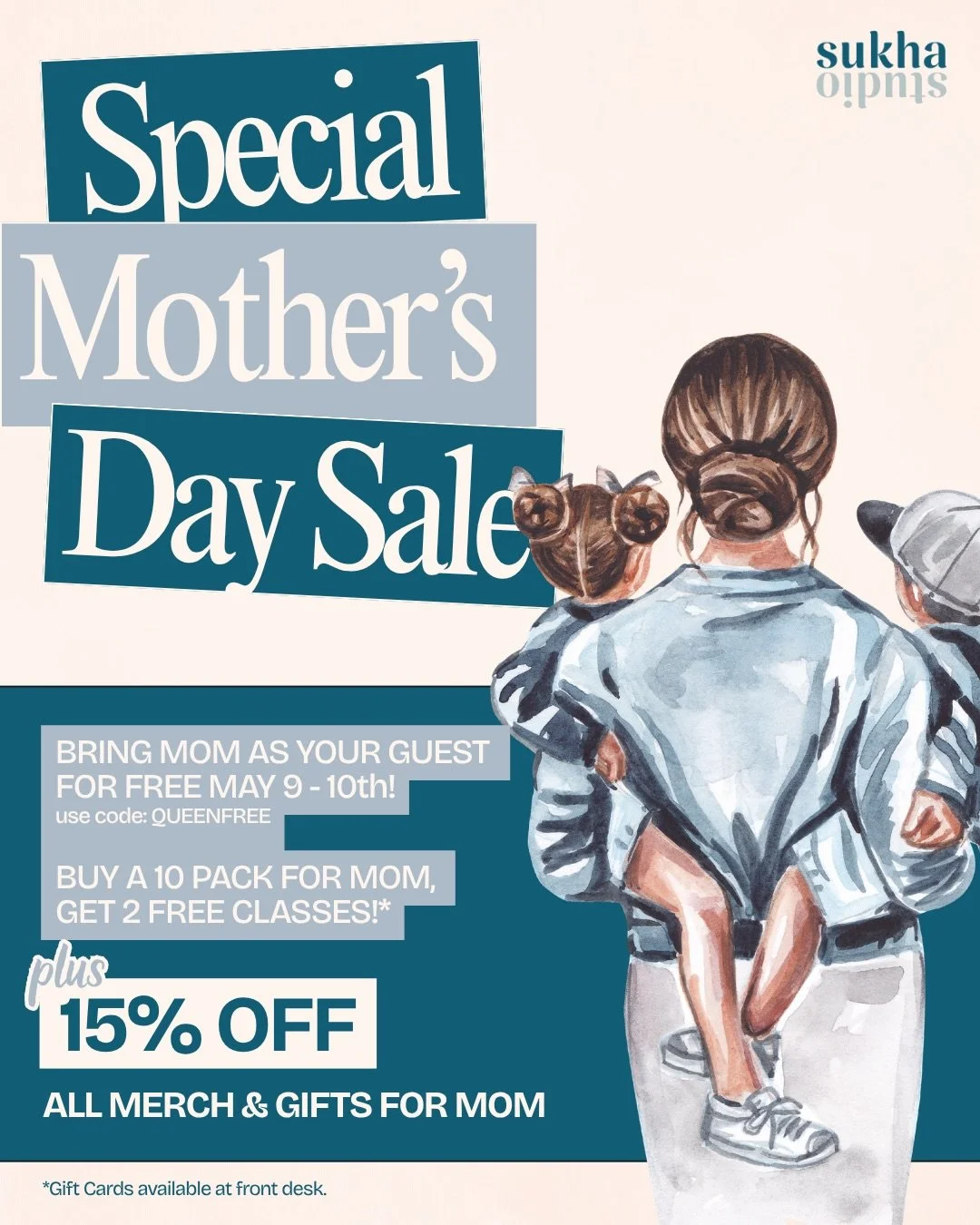 Mother&rsquo;s Day Specials are here through May 10th!

💐 Bring Mom as your guest for FREE May 9th - 10th! Use code: QUEENFREE
💐 Buy a 10 pack for Mom (or treat yourself!) and get 2 FREE classes
💐 15% off all Merch for Mom through May 10th

Plus, 