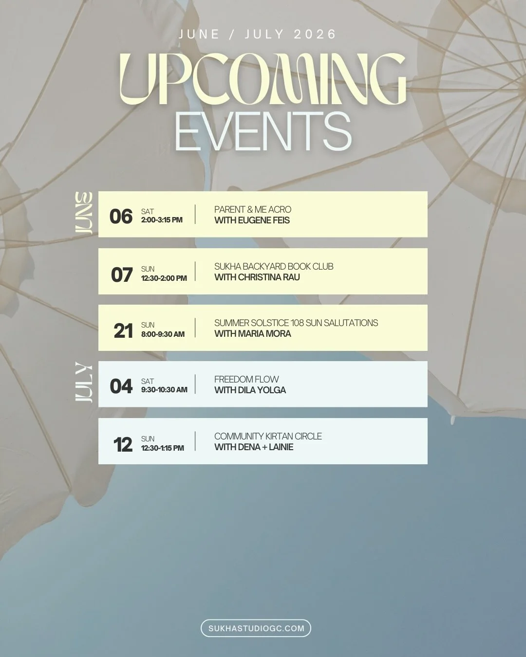 Hello, June 🌞 time to shine! Events for all ages, Summer Solstice 108 Sun Salutations and something special for all the rad dads. 

#yogastudio #longislandyoga #summersolstice #fathersdaygift #summeryoga