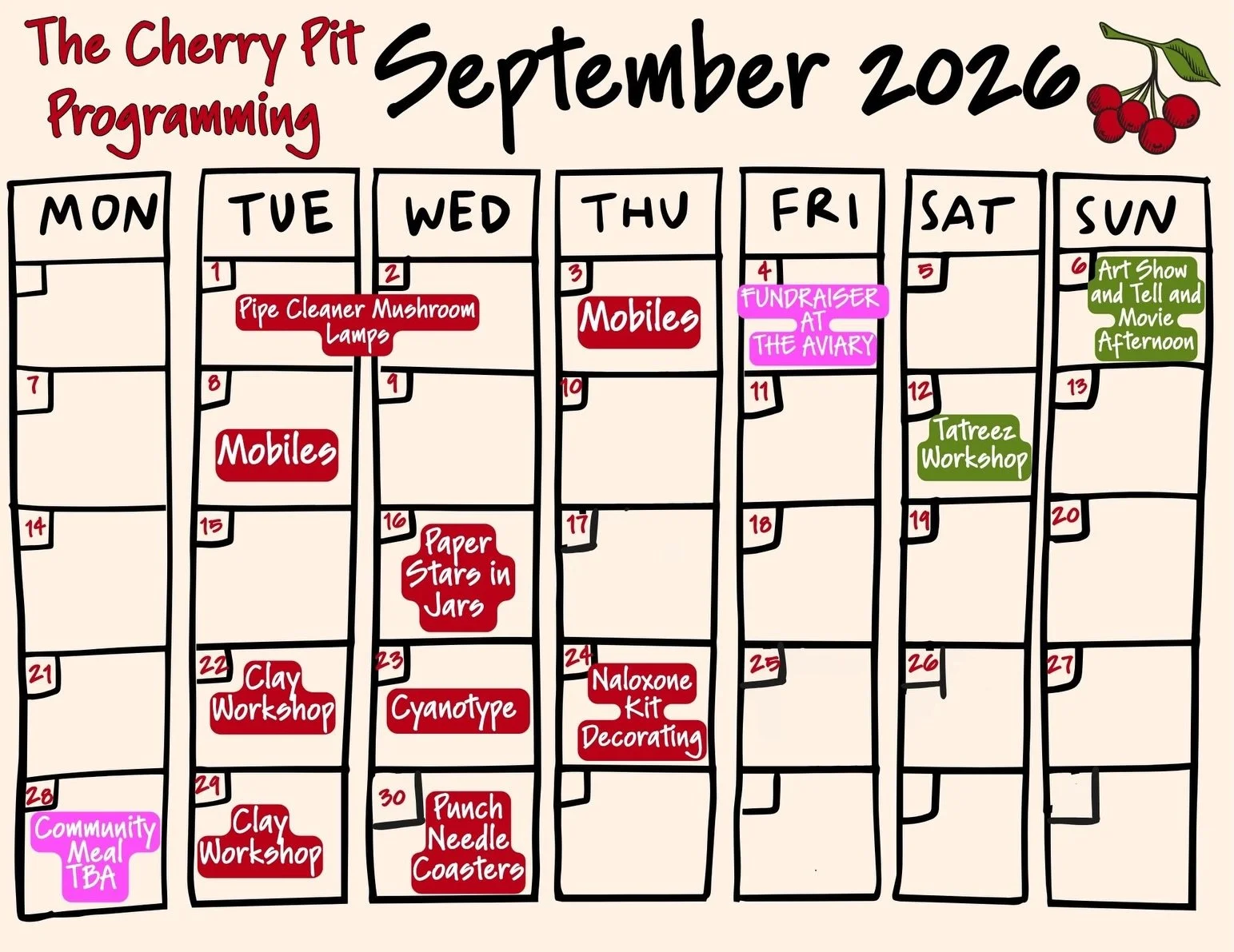 here is our September calendar! 🍂🍒