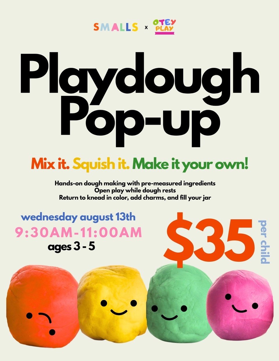 SMALLS play-dough POP UP