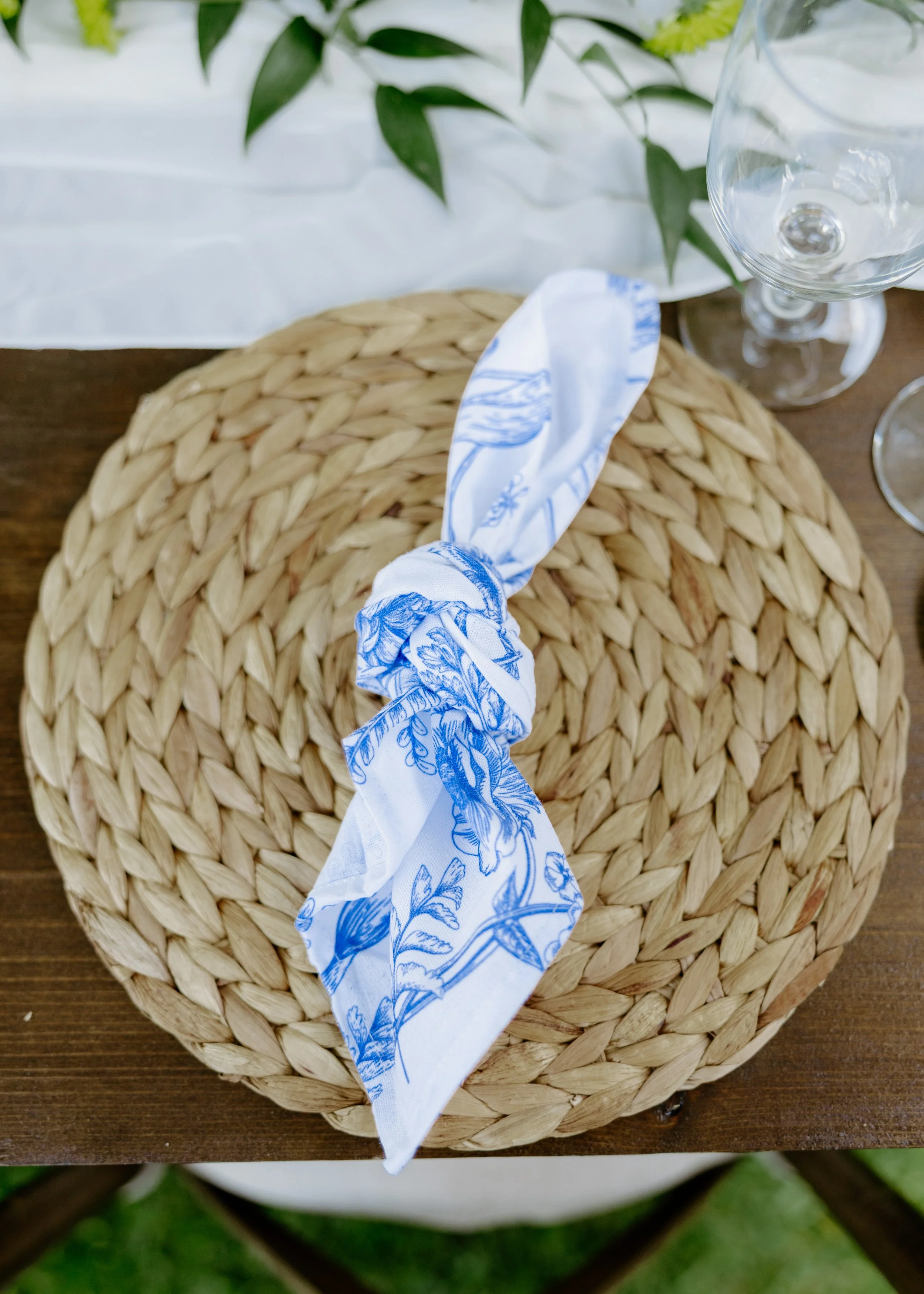 Blue Toile Linen Napkins - $0.50 each