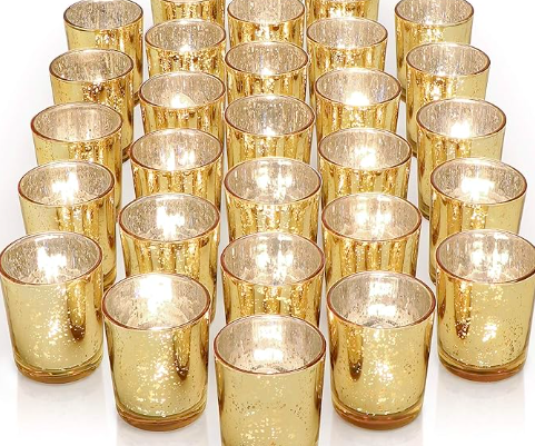 Gold Tealight Votives (2.5") - $0.50 each