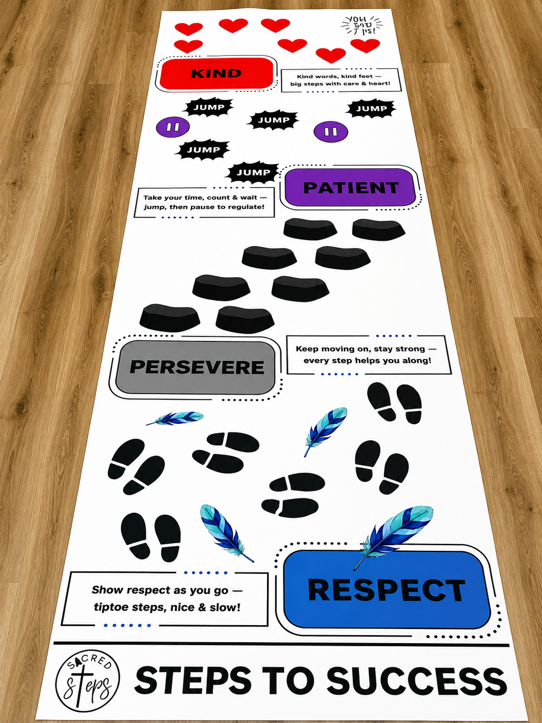 Steps to Success Portable Sensory Path — OT-Designed Movement Path for K-5 Public Schools