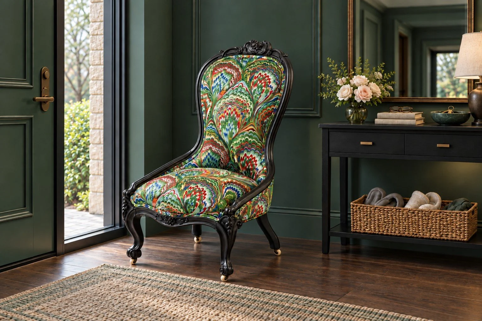 acanthus-home-emerald-noir-victorian-slipper-chair-lifestyle-01