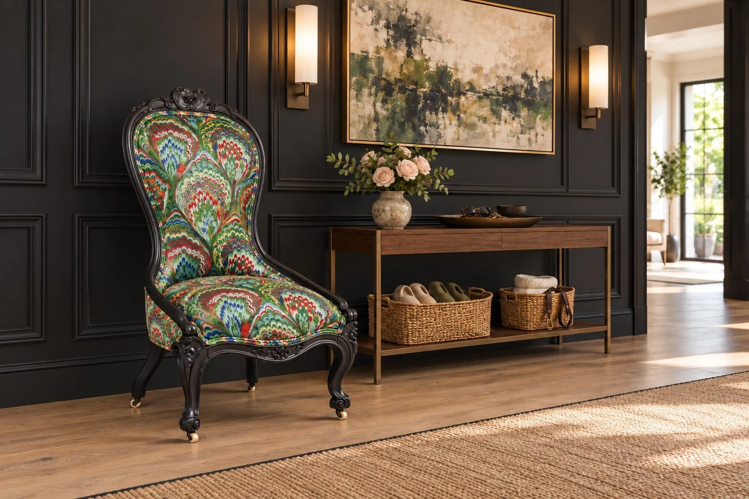 acanthus-home-emerald-noir-victorian-slipper-chair-lifestyle-03