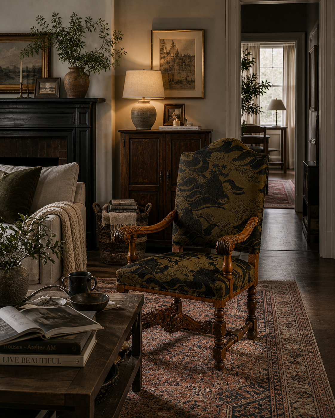 acanthus-home-carved-oak-armchair-black-gold-upholstery-traditional-lived-in-interior.png
