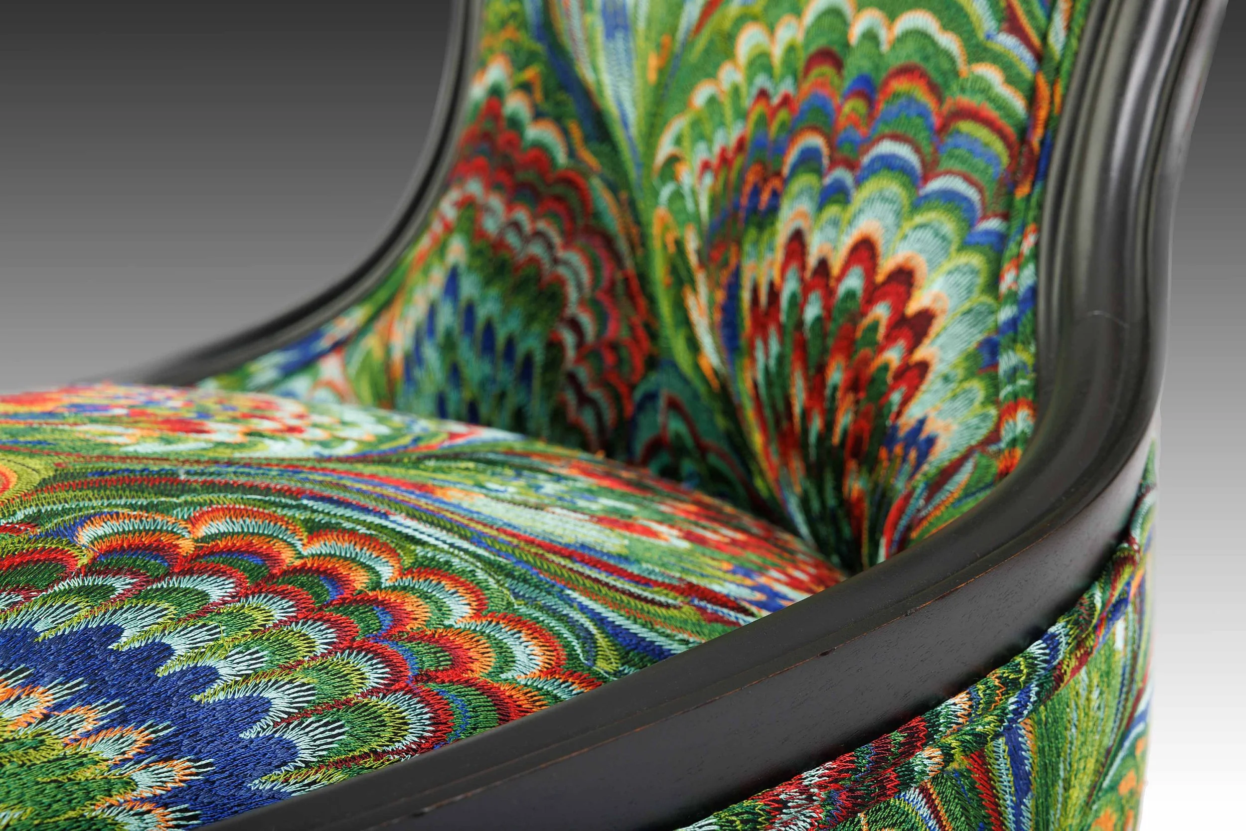 The Emerald Noir chair detail by Acanthus Home