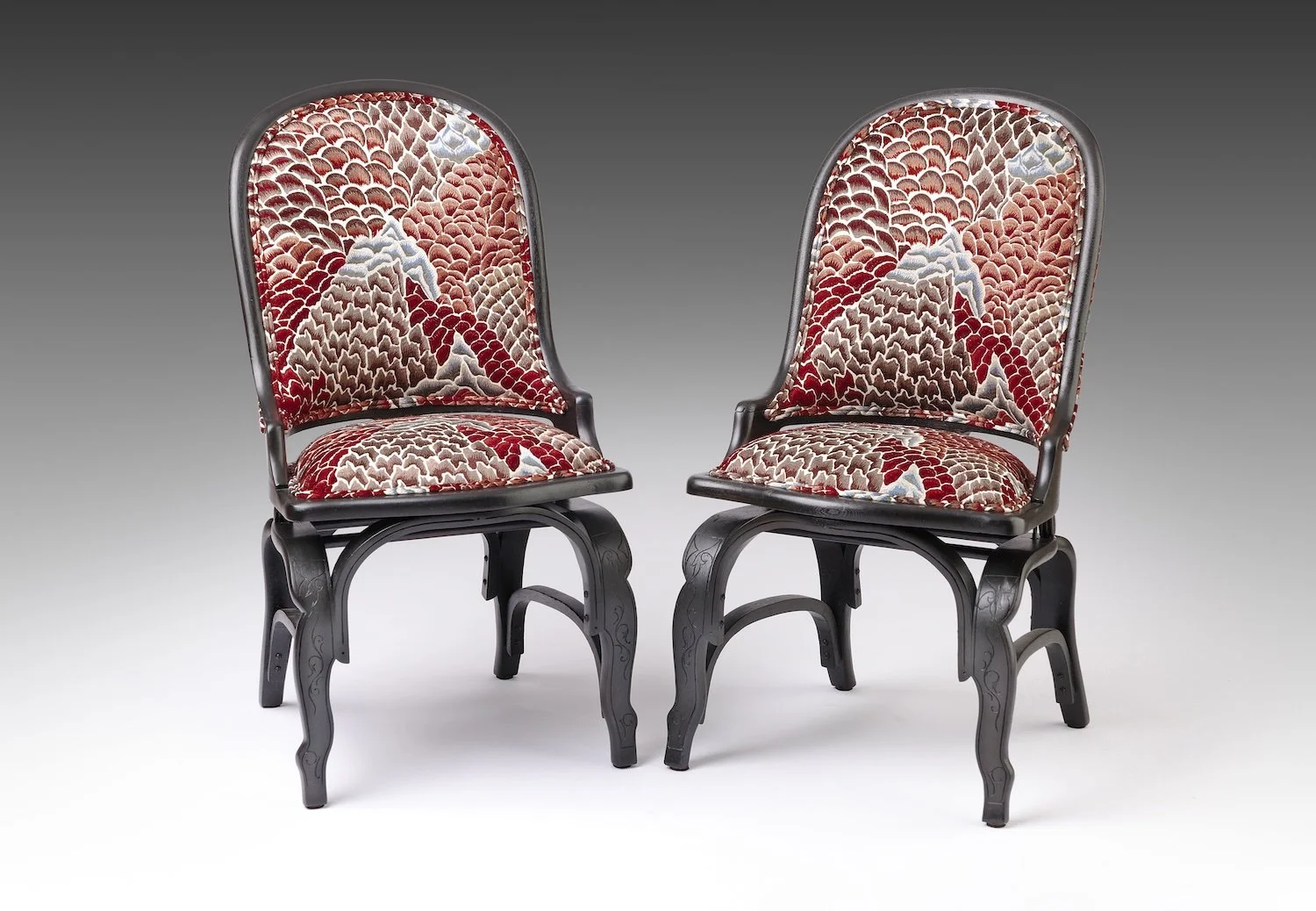 The Crimson Canopy | Antique Victorian Reclining Parlor Chairs