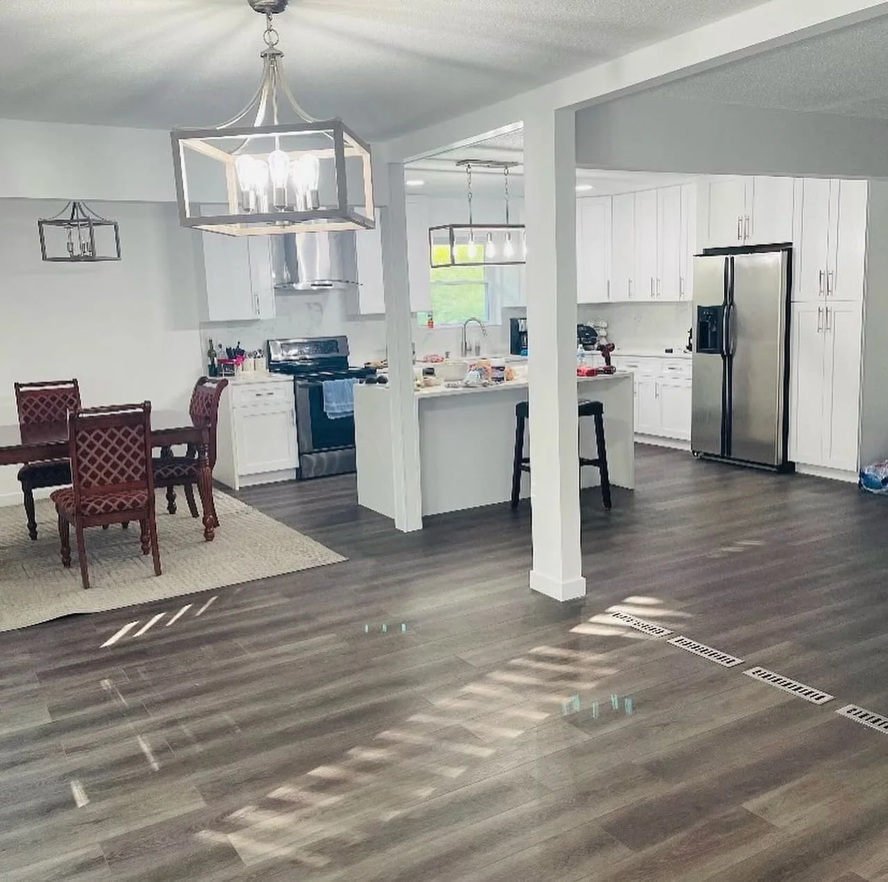 Swipe for the before #renovation #openfloorplan #openkitchen