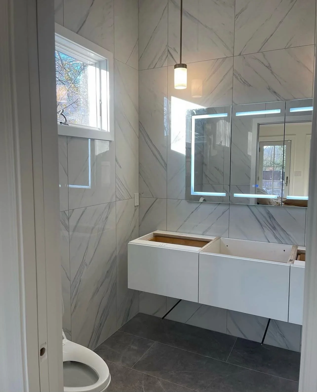 Swipe left for the before #bathroom #renovation #new #dreambathroom #completereno #gutout