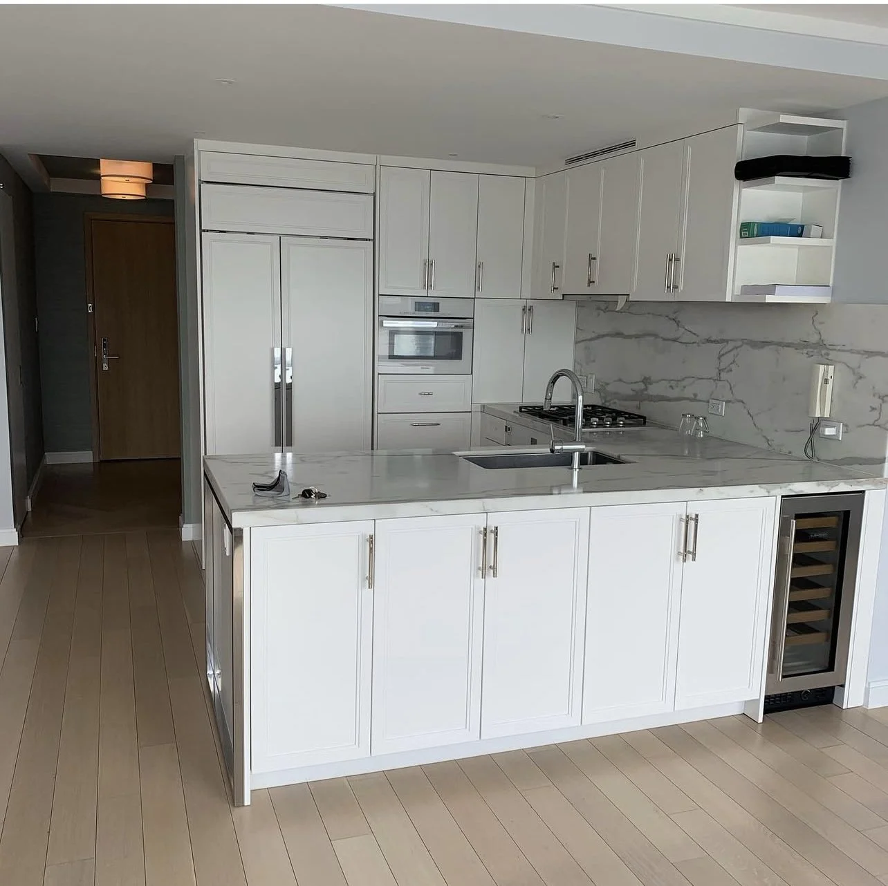 NYC Condo Custom Kitchen, maximizing functionality and storage space