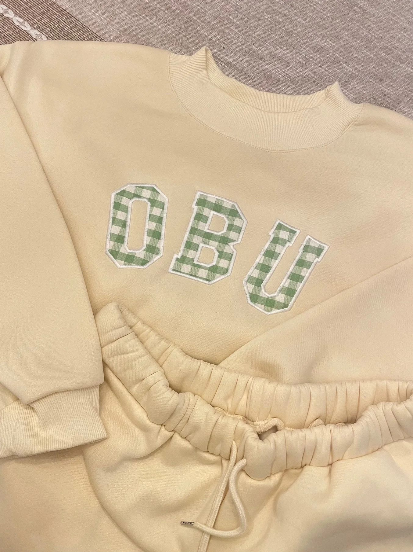 Custom Applique Mock Neck Set