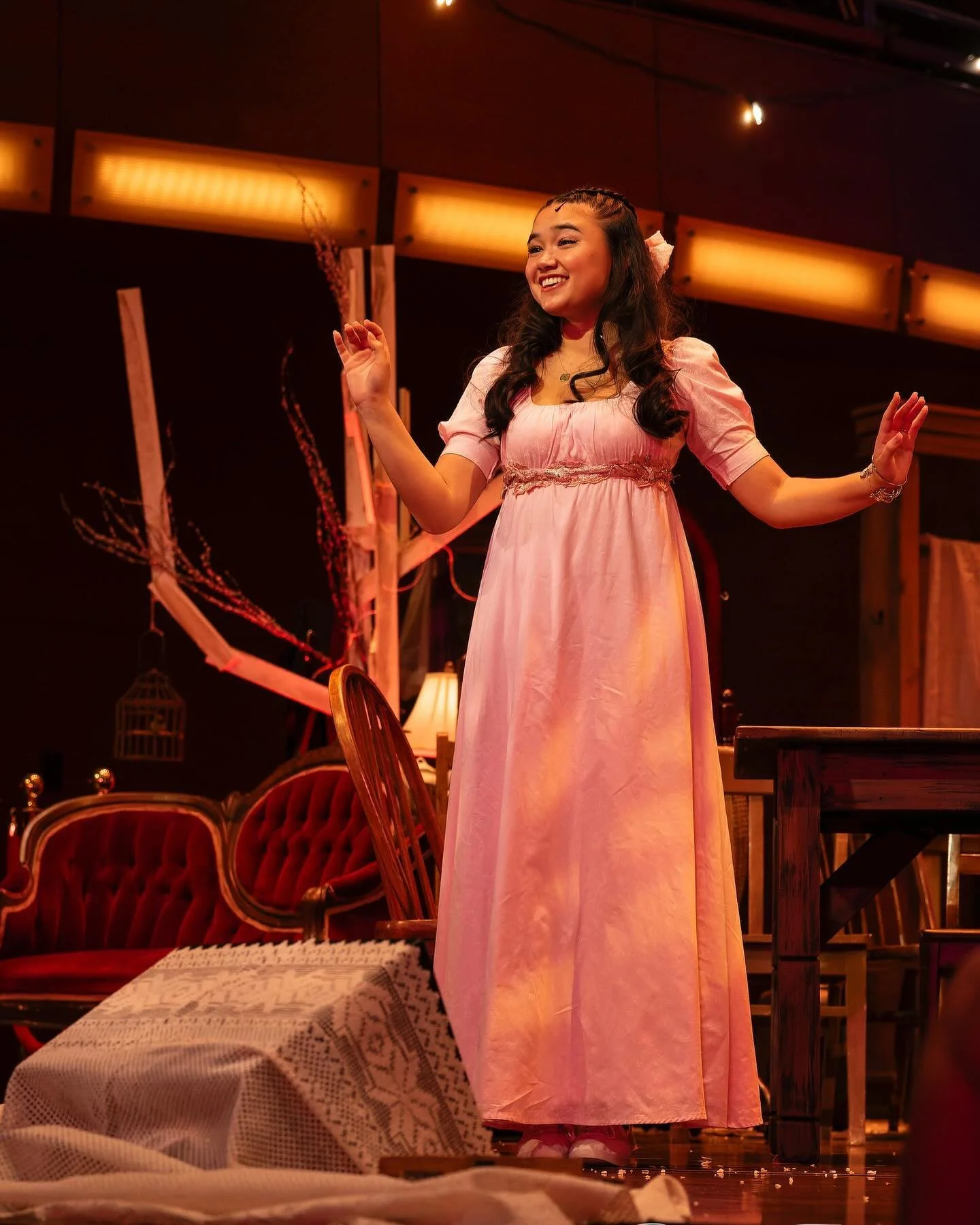 ☄️ 
Natasha, Pierre, and the Great Comet of 1812
Book, Lyrics, and Music by Dave Malloy
Adapted from War and Peace by Leo Tolstoy
Presented by James Madison University, School of Theatre and Dance
October 24-26, 2024 - Concert Hall
Photo by: Richard 