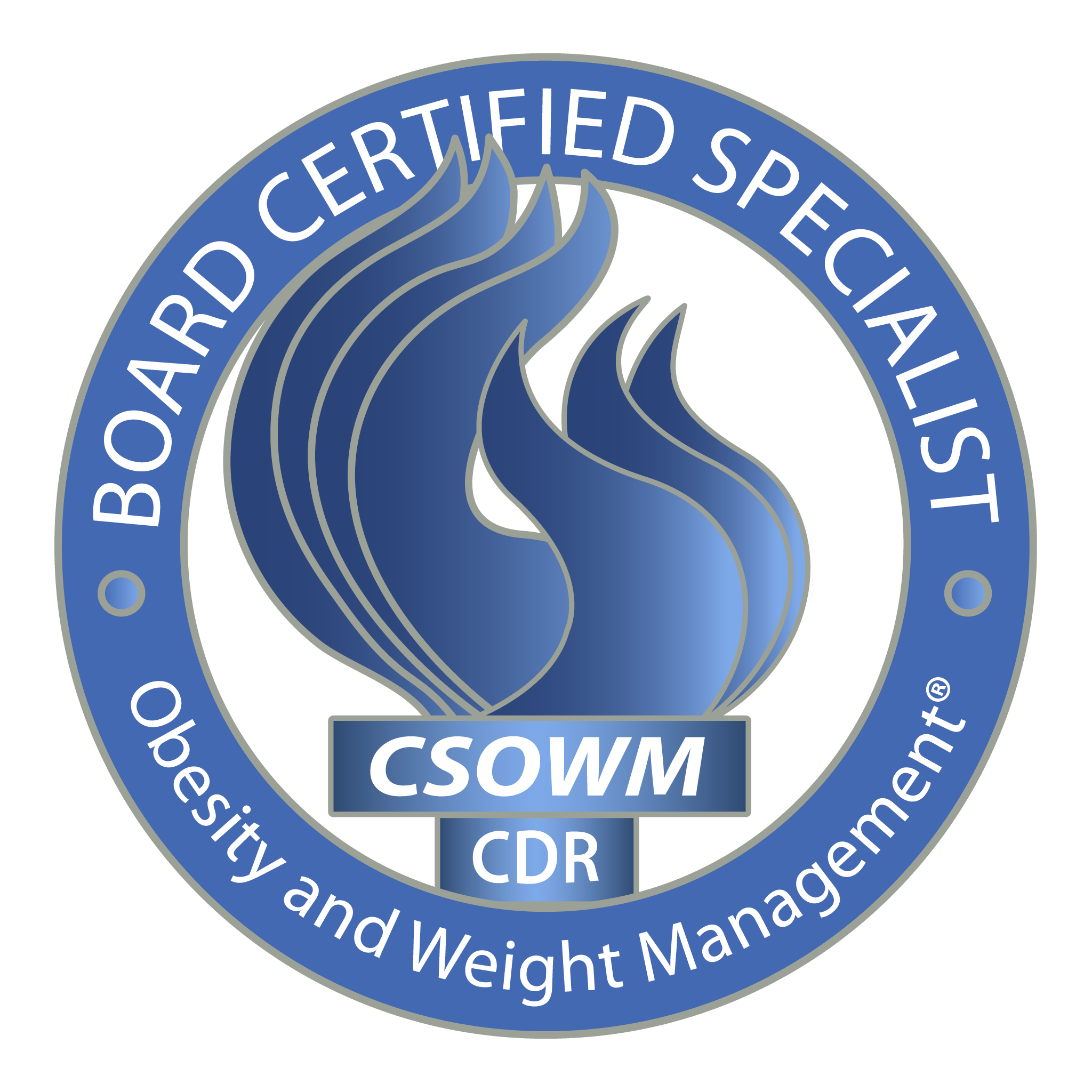 Board Certified Specialist in Obesity and Weight Management (CSOWM) badge