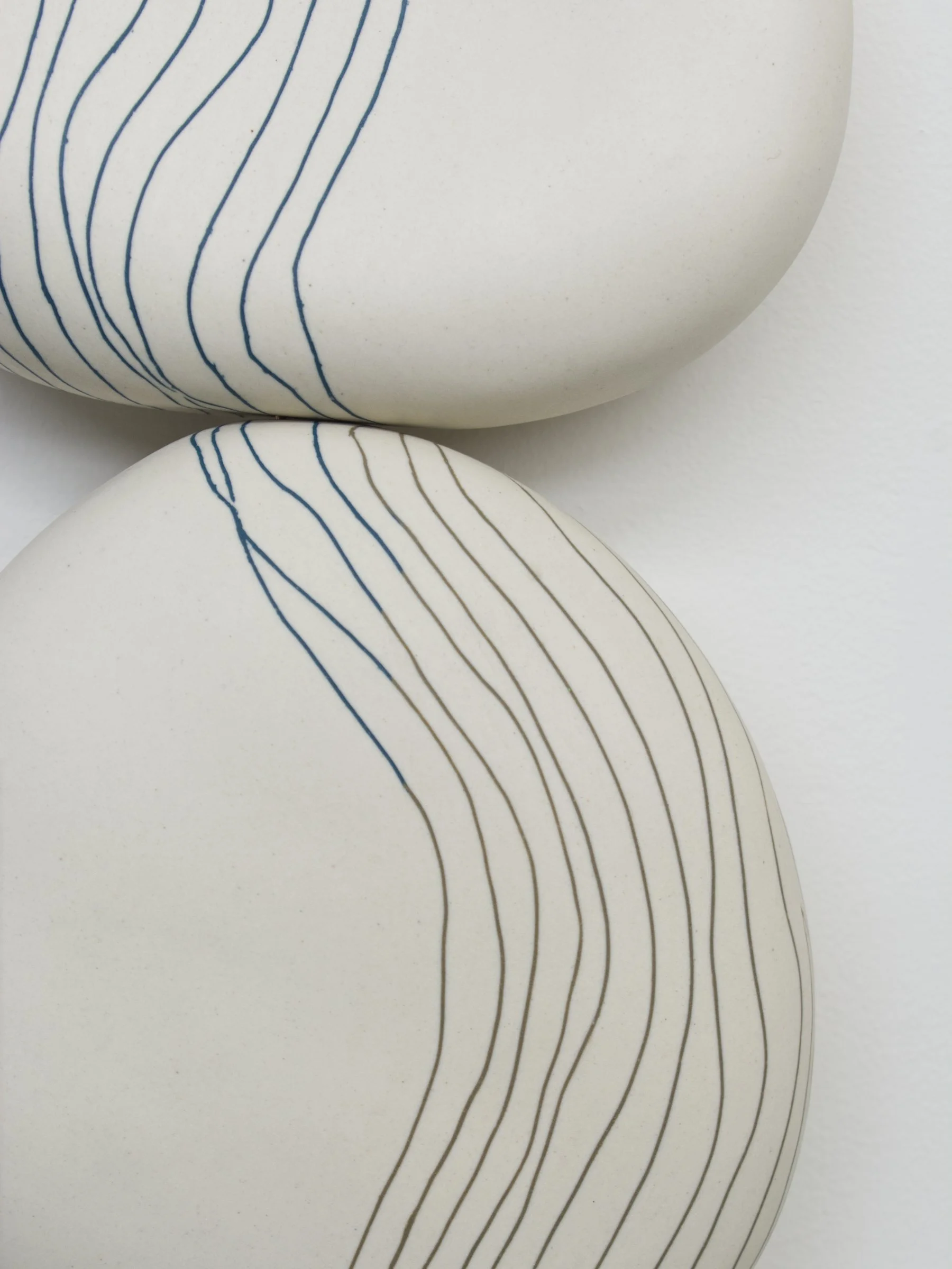 "Tides of Tranquility" Sculpture, porcelain, zebra wood