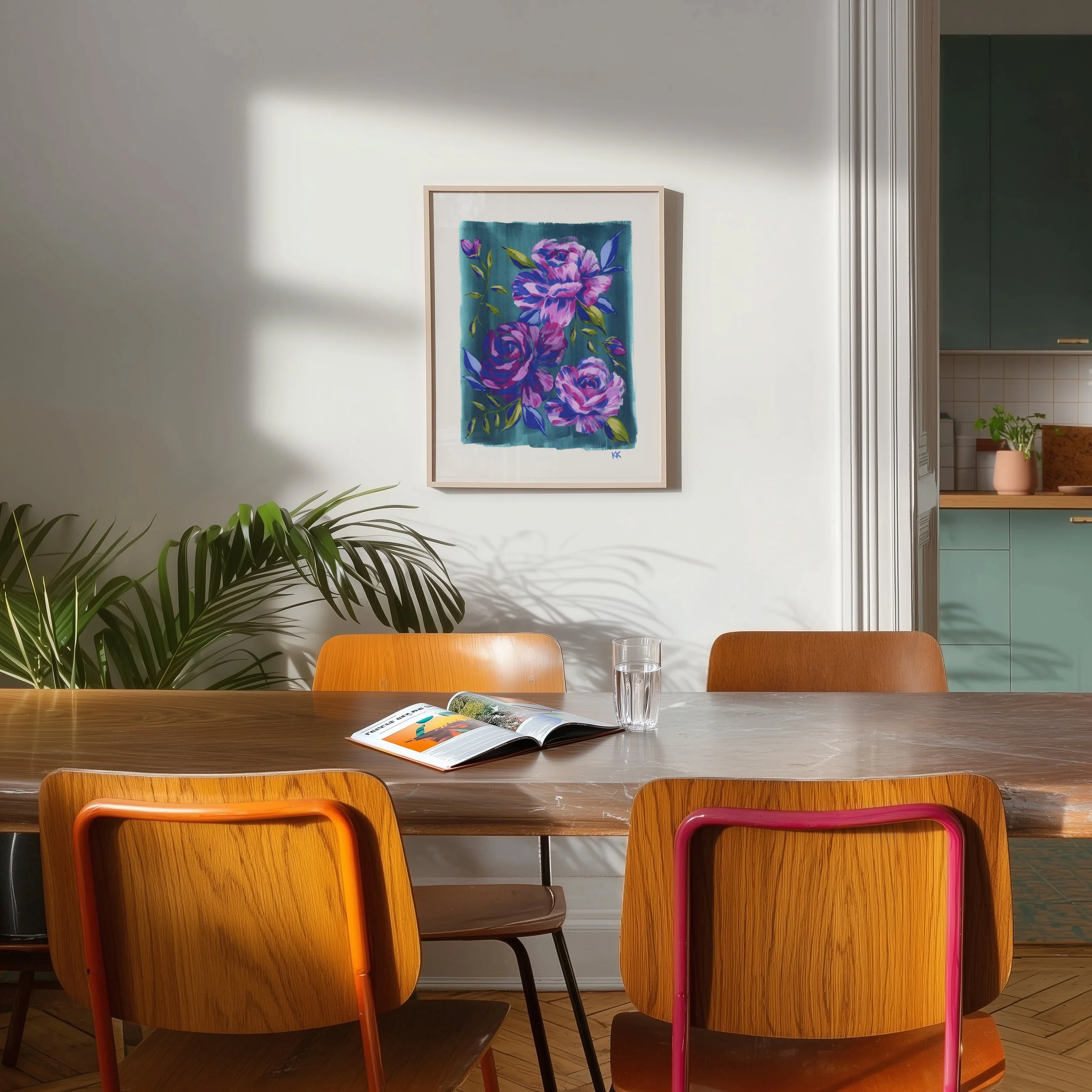 Room_8x10 Magenta Roses on Teal Print.jpg