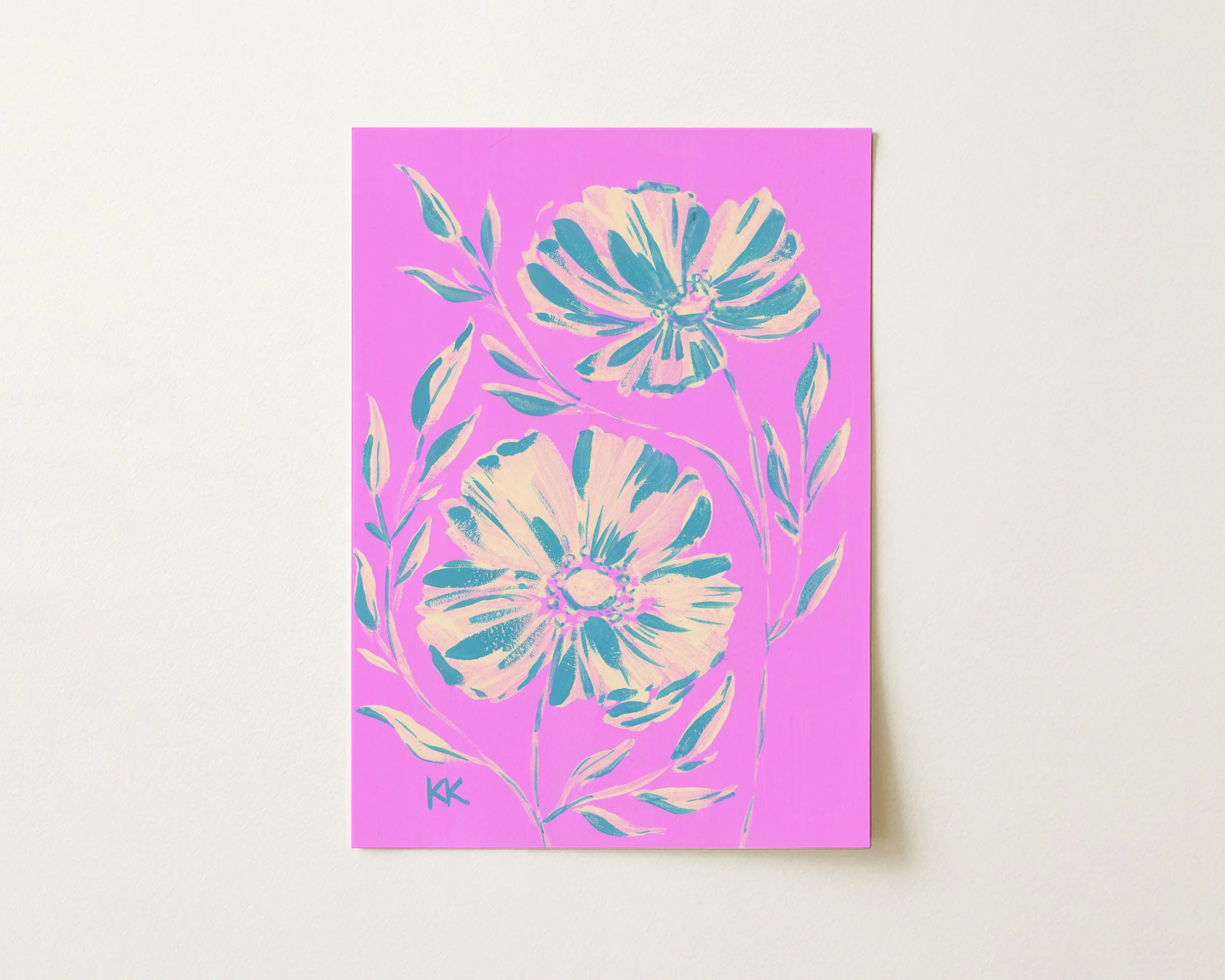 5x7 Electric Nostalgia Floral No. 1