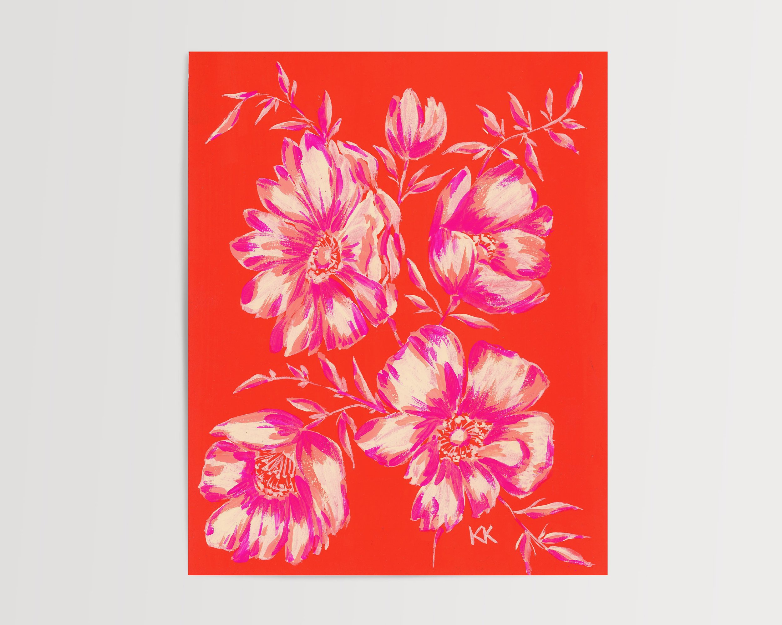 8x10 Electric Nostalgia Floral No. 2