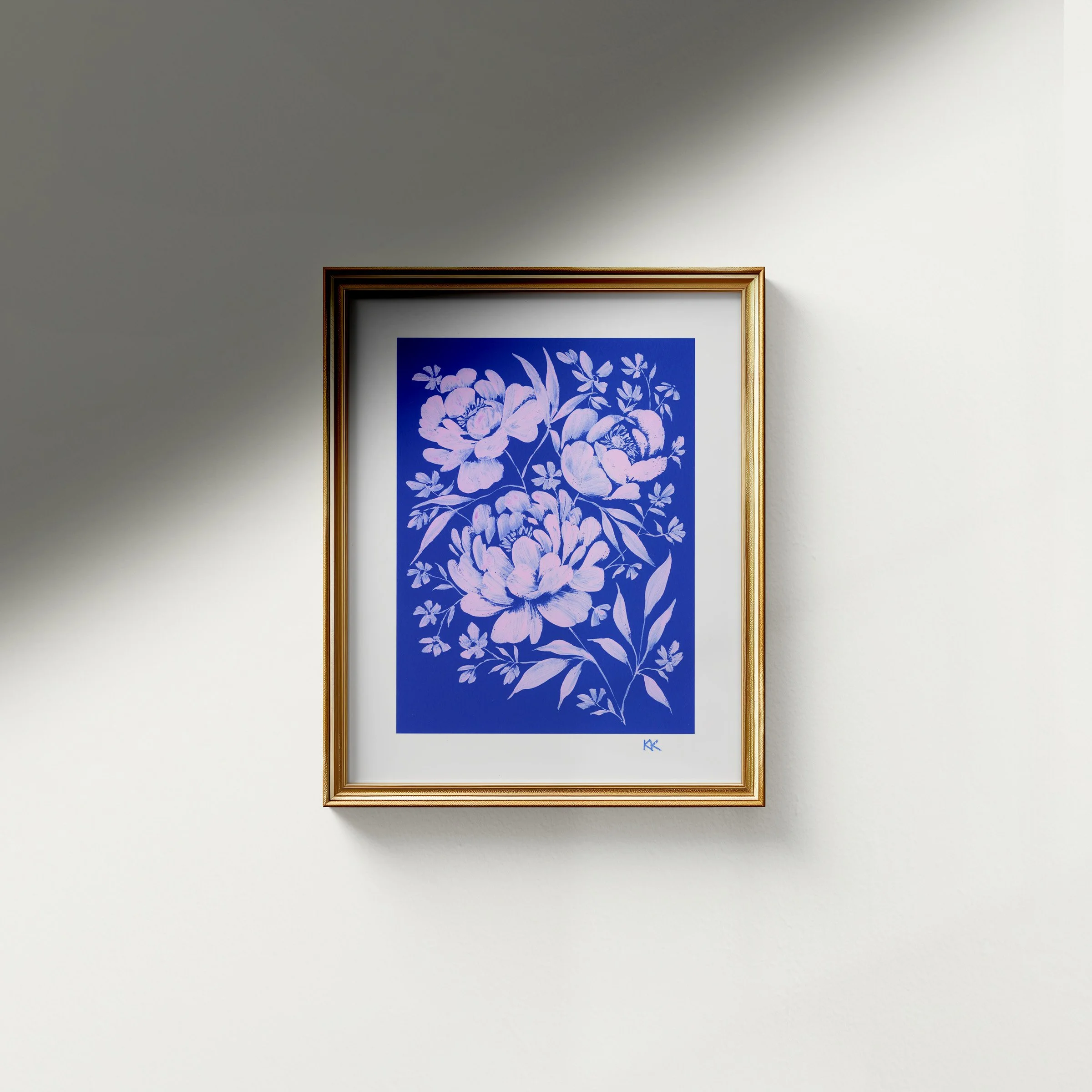 Gold Frame Mockup_Signed_Lilac Peonies on Blue Print Scan.jpg