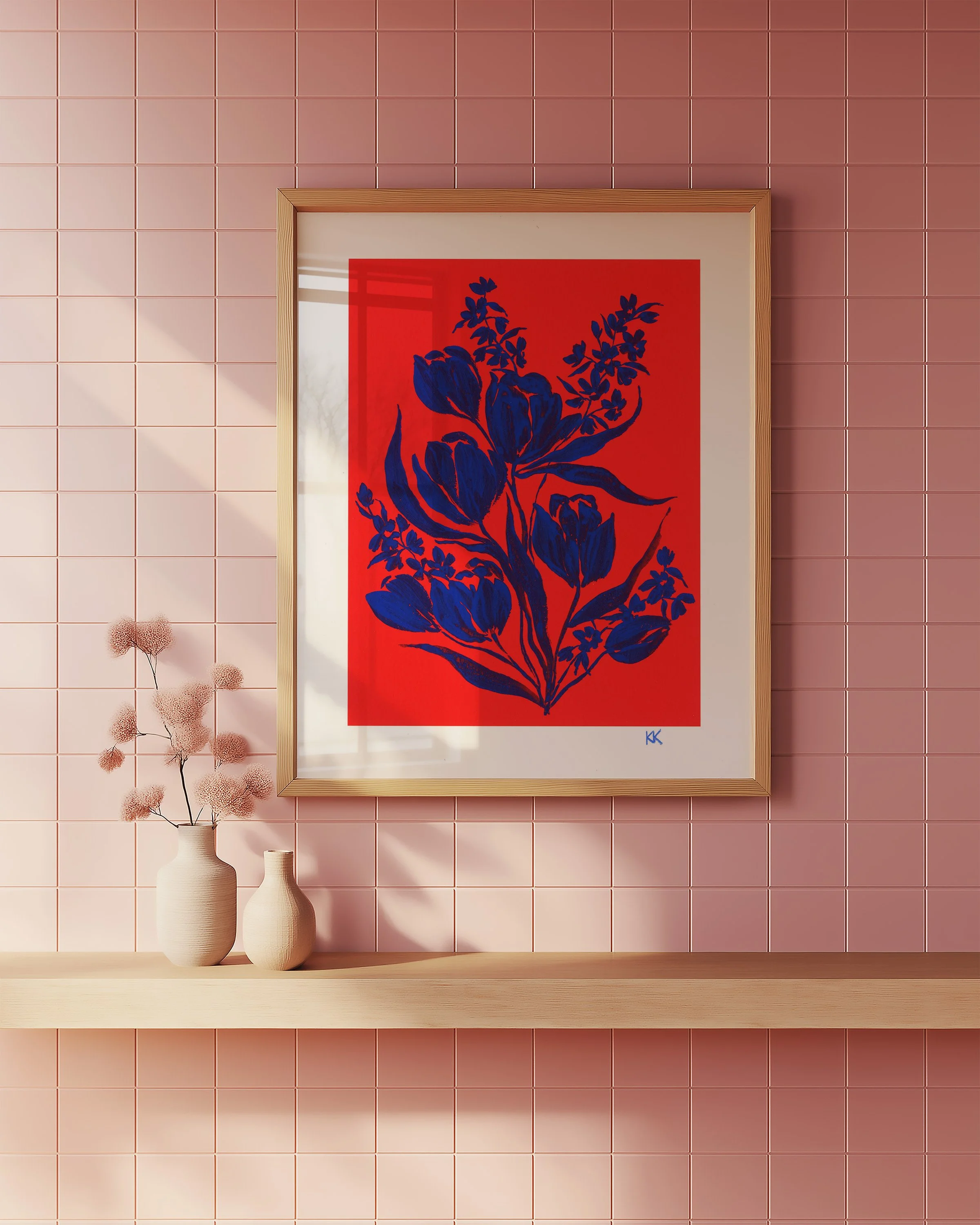 Tile Mockup_Signed_Blue Tulips on Vermillion Print Scan.jpg