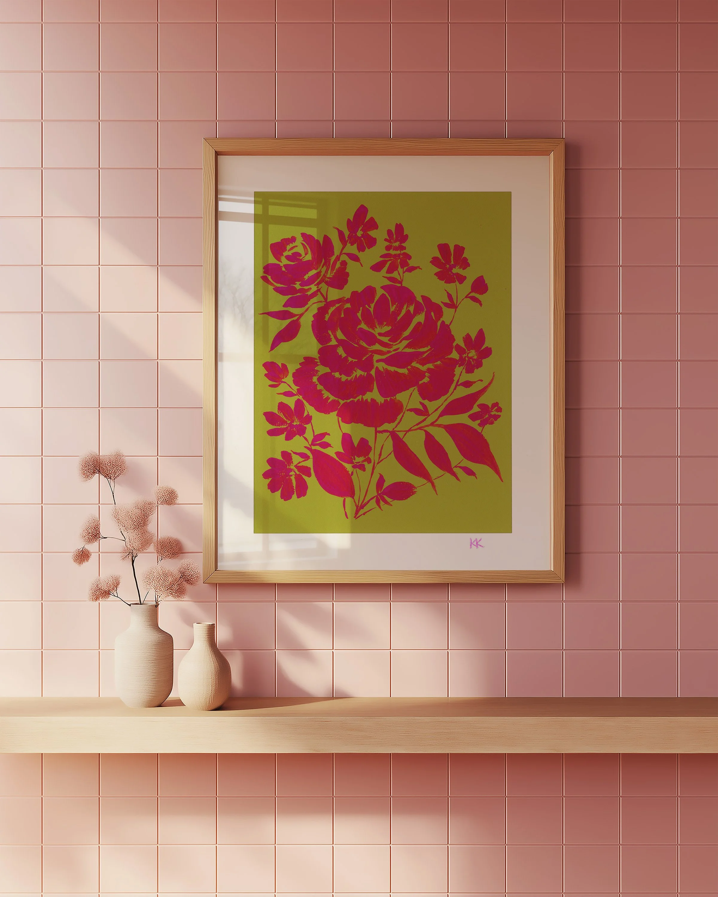 Tile Mockup_Signed_Magenta Roses on Olivine Print Scan.jpg